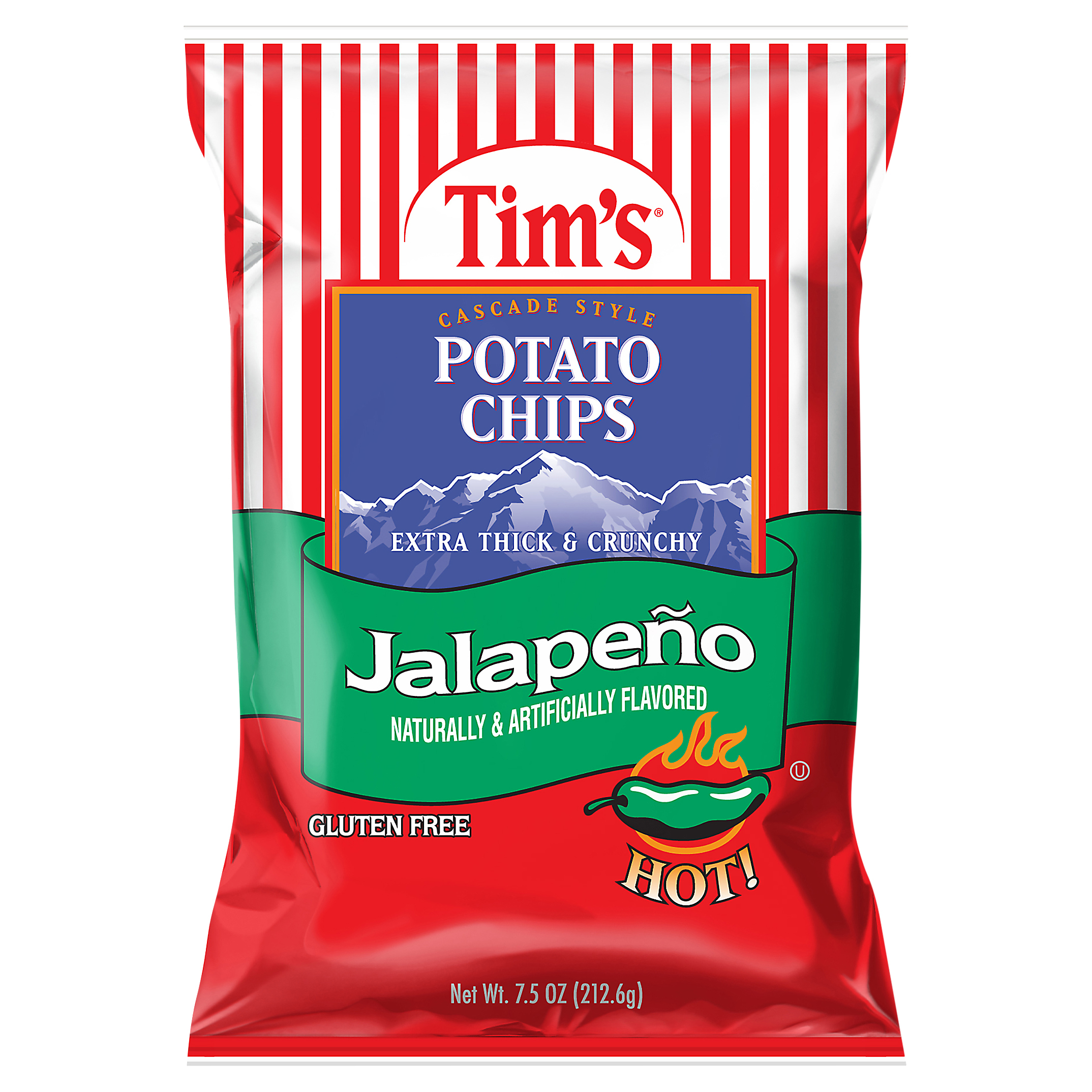 Potato Chips, Jalapeno, Hot, Cascade Style