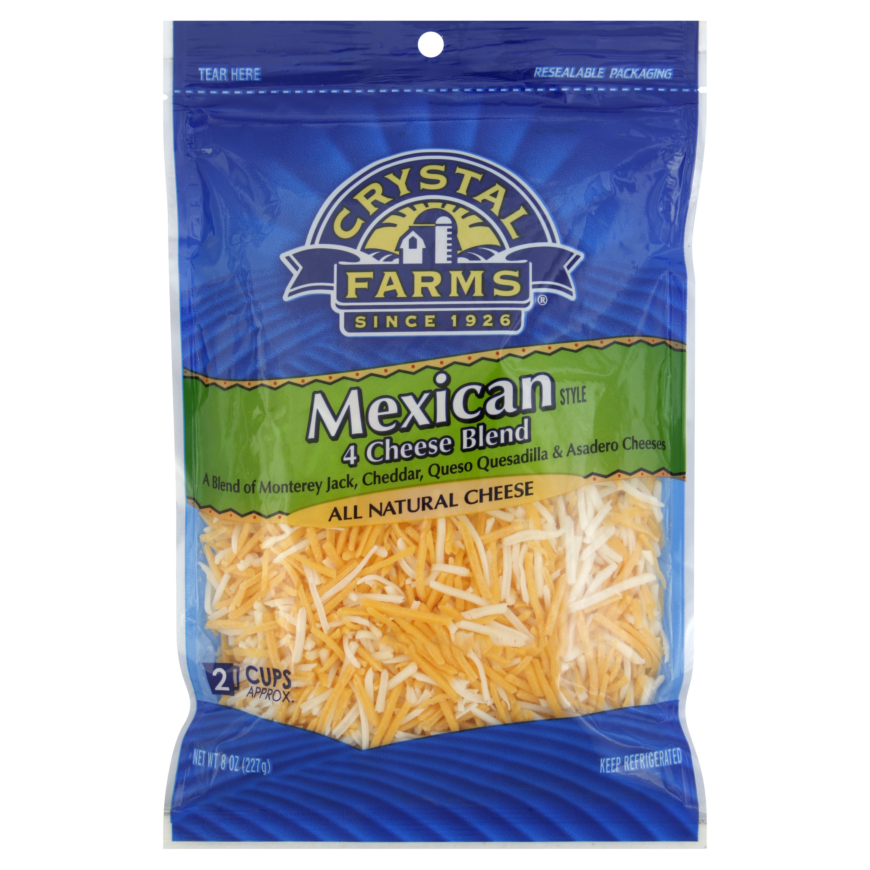 Crystal Farms Shredded Cheese 8 Oz