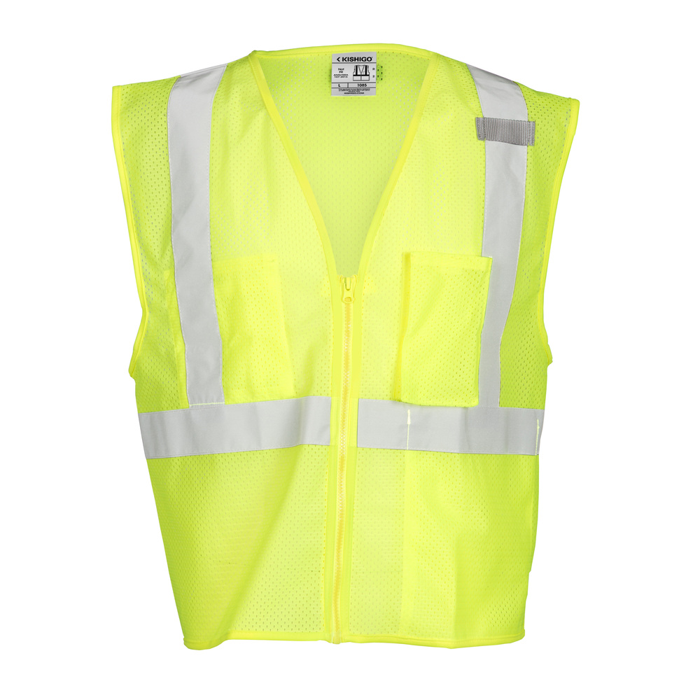 White Cap | Kishigo 5XL Lime 3 Pocket Zipper Front Ultra White Cap | Kishigo 5XL Lime 3 Pocket Zipper Front Ultra