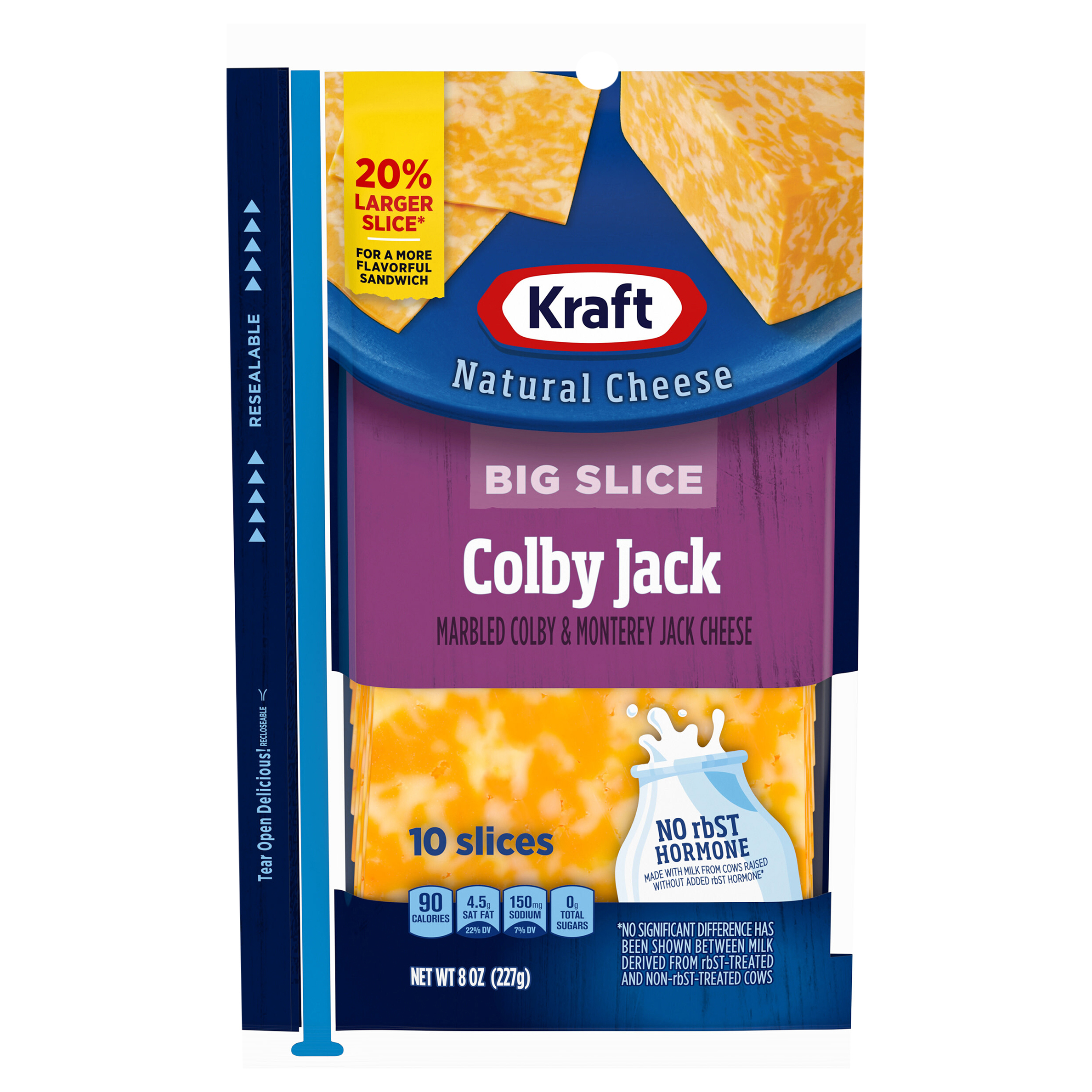 Cheese, Colby Jack, Big Slice
