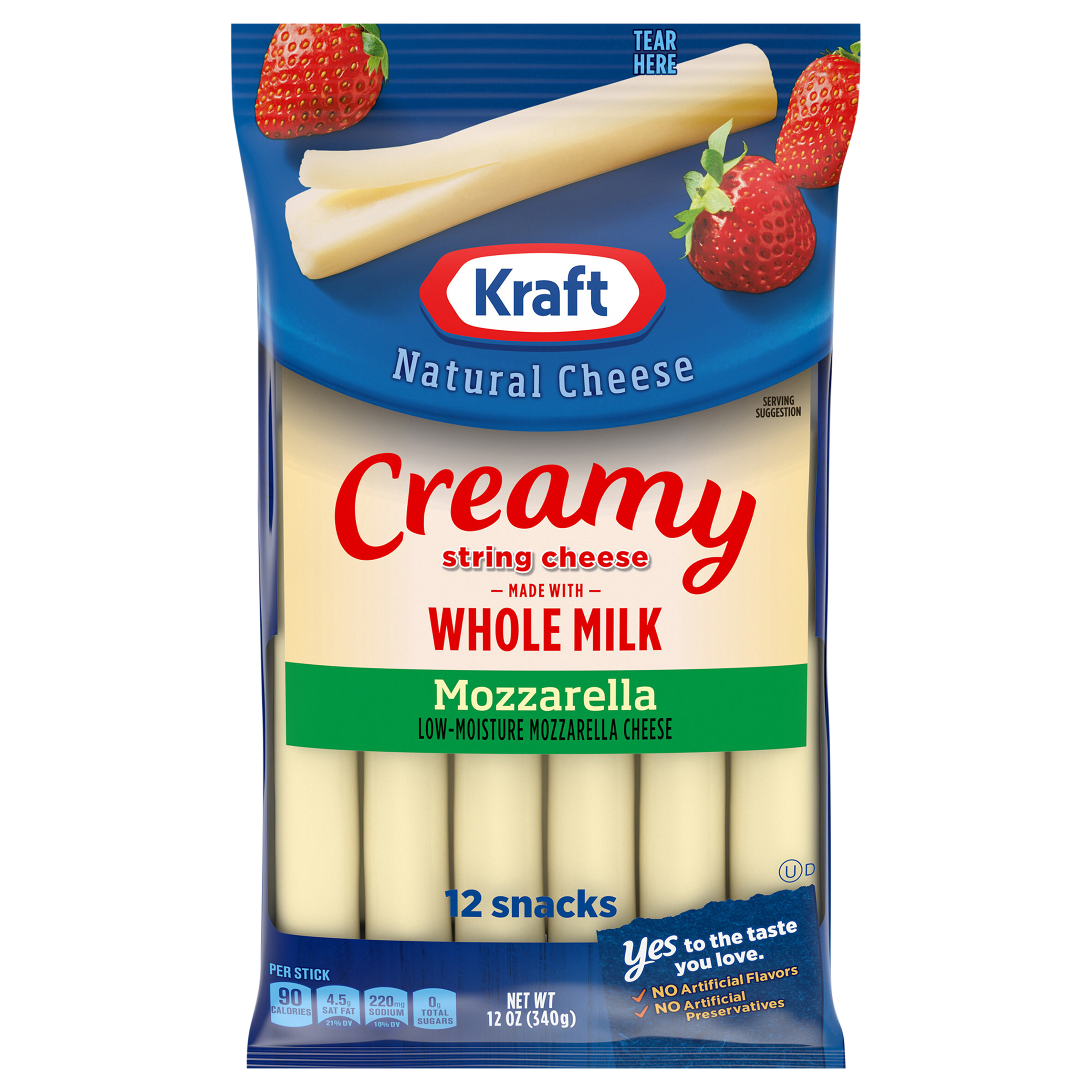String Cheese, Mozarella, Creamy