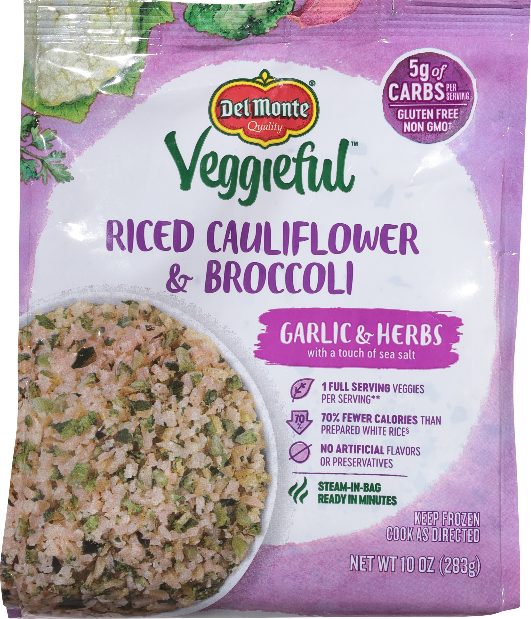 Riced Cauliflower & Broccoli, Garlic & Herbs