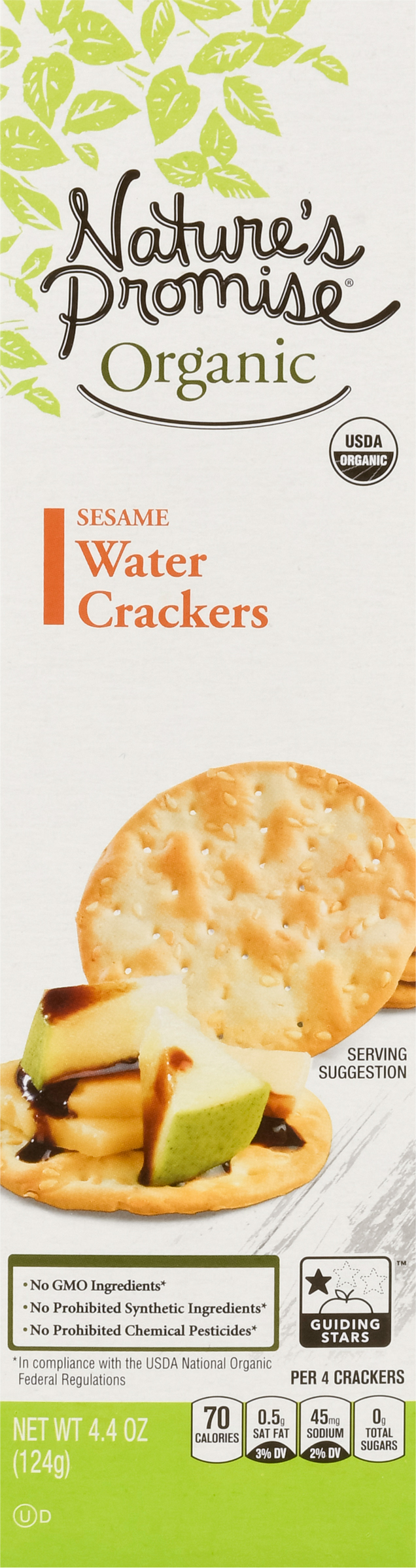 Water Crackers, Organic, Sesame