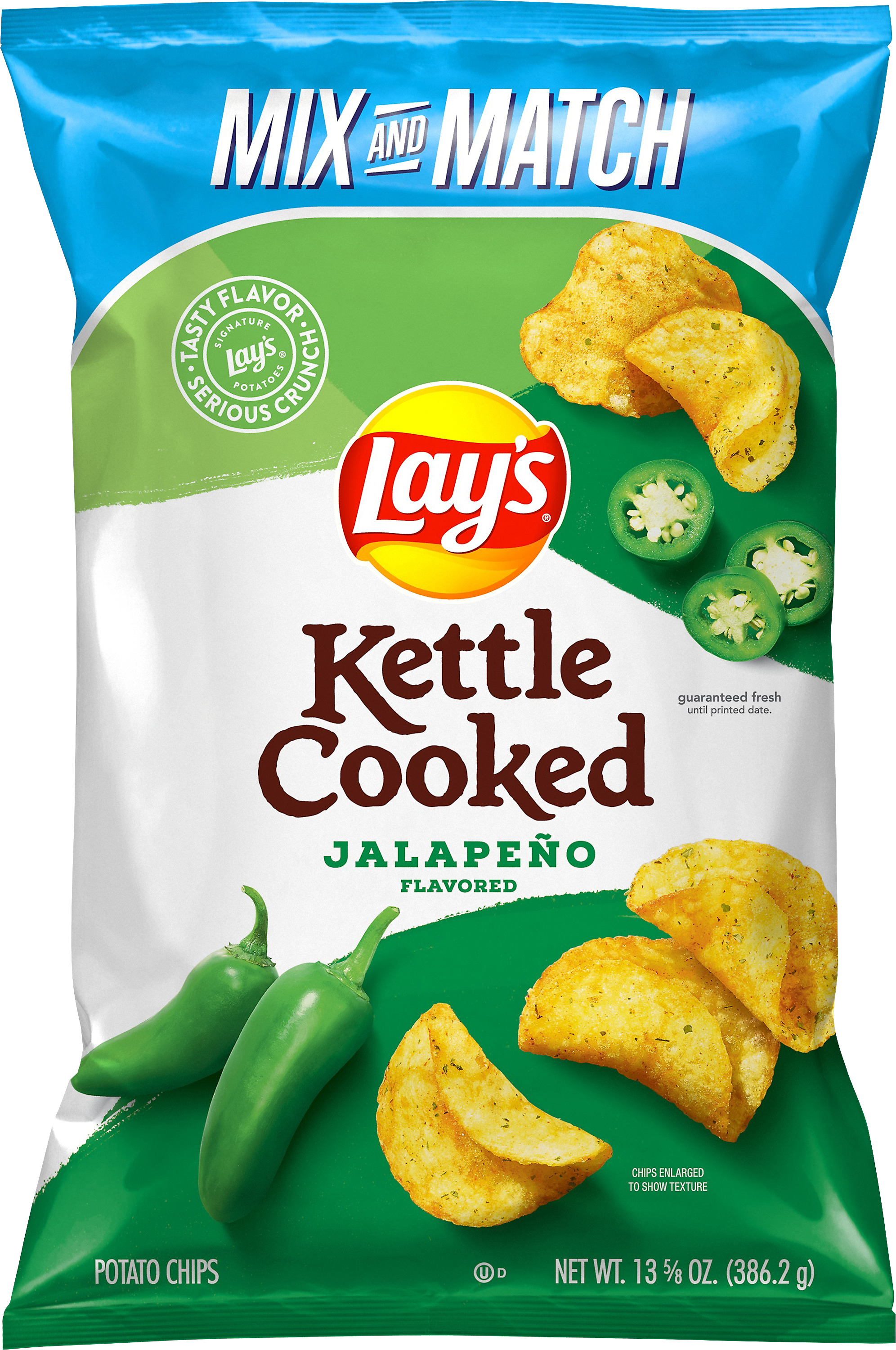 Potato Chips, Jalapeno Flavored, Kettle Cooked