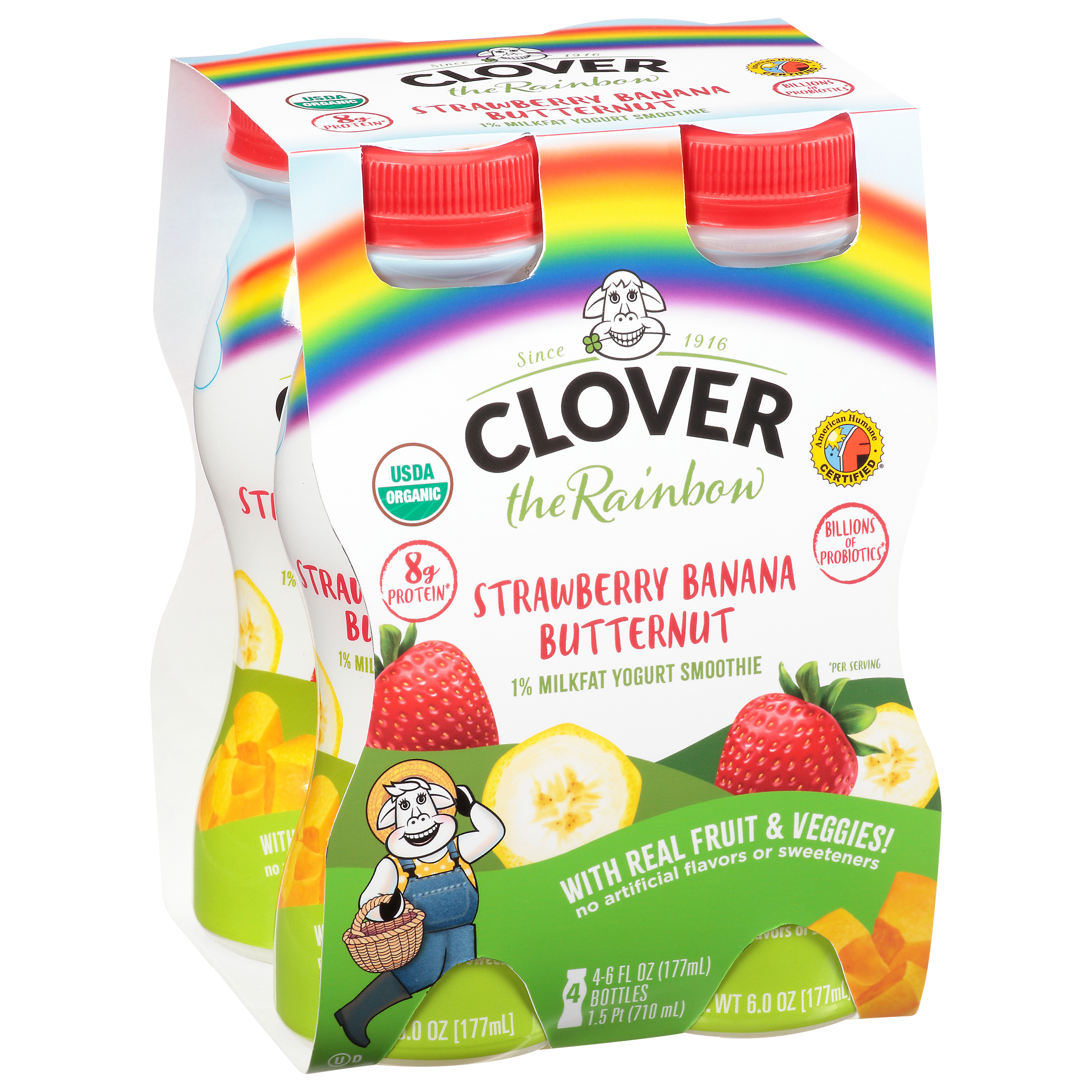 Clover Strawberry Banana Butternut Yogurt Smoothie 4 Ea