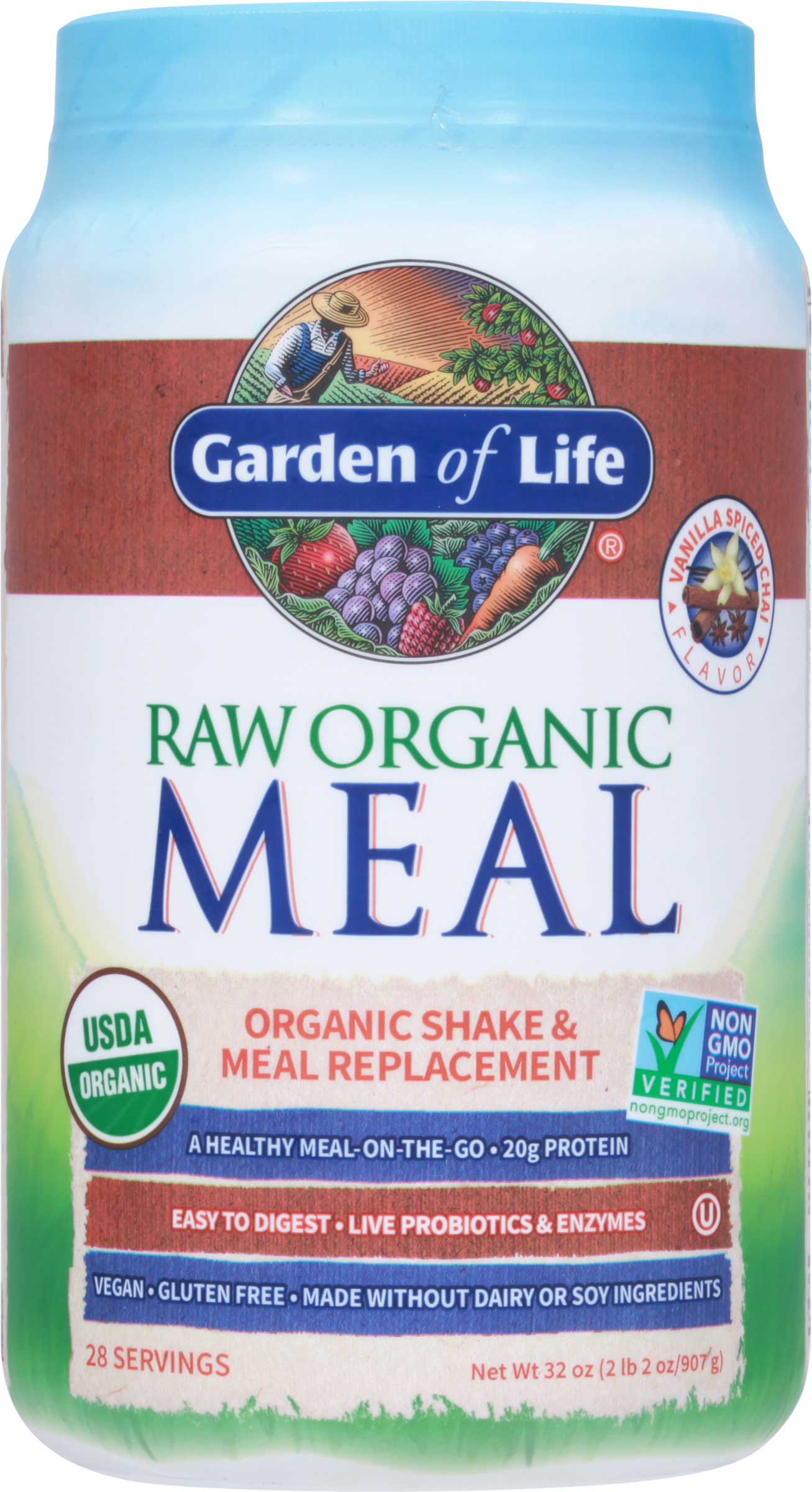 Meal Replacement Powder, Raw Organic, Vanilla Spiced Chai