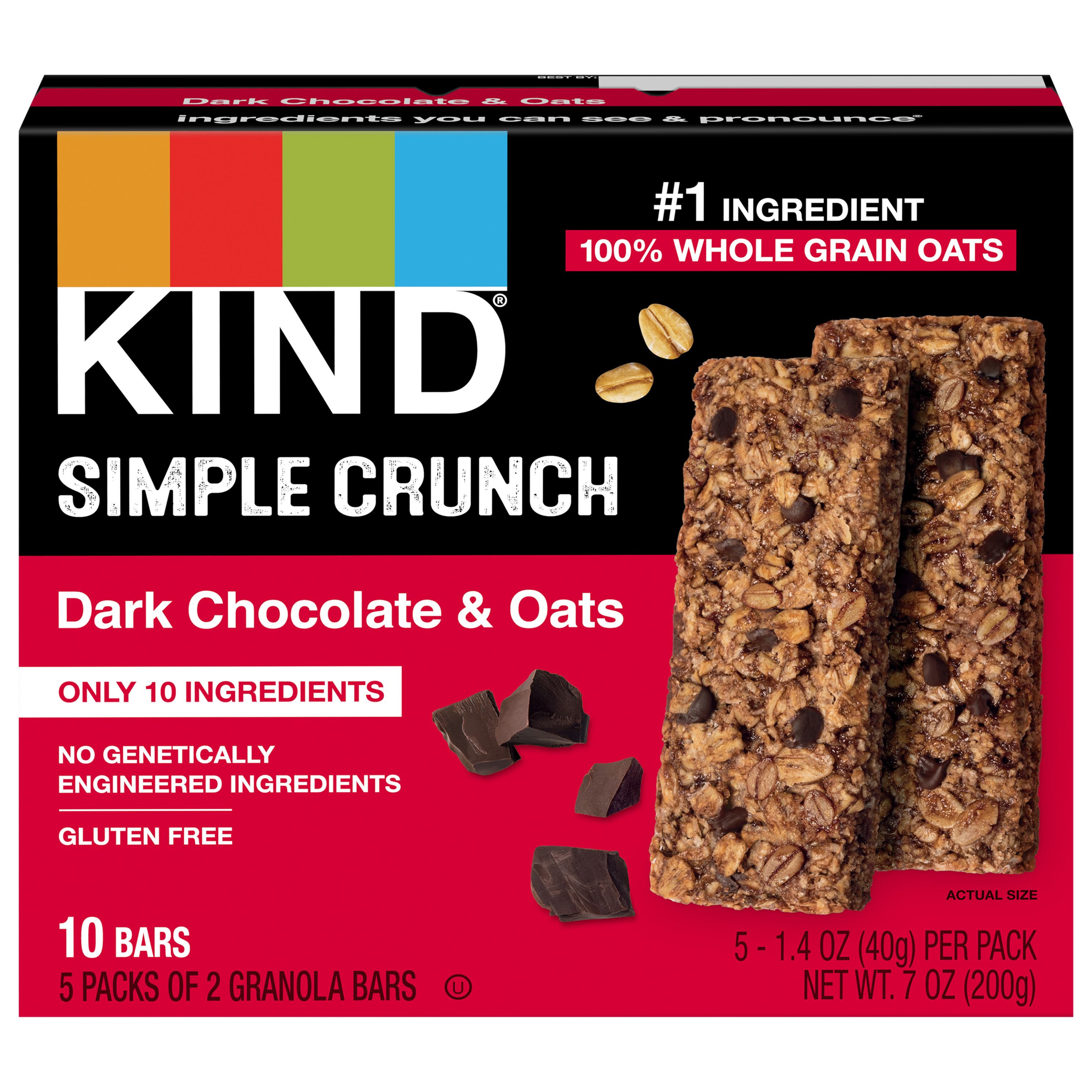 Granola Bars, Dark Chocolate & Oats, Simple Crunch