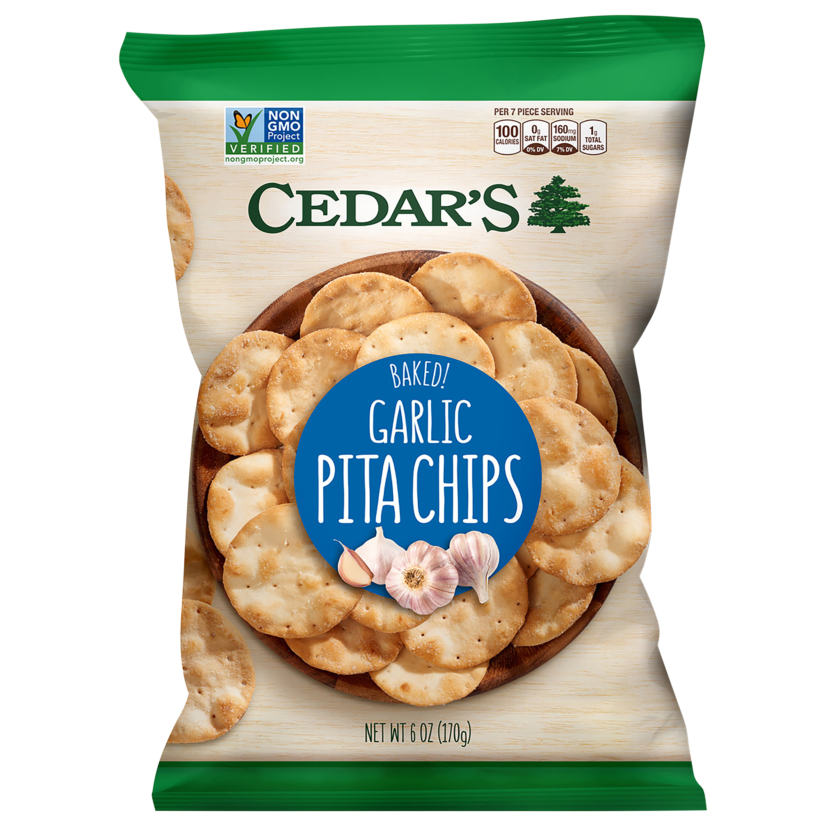 Pita Chips, Garlic, Baked