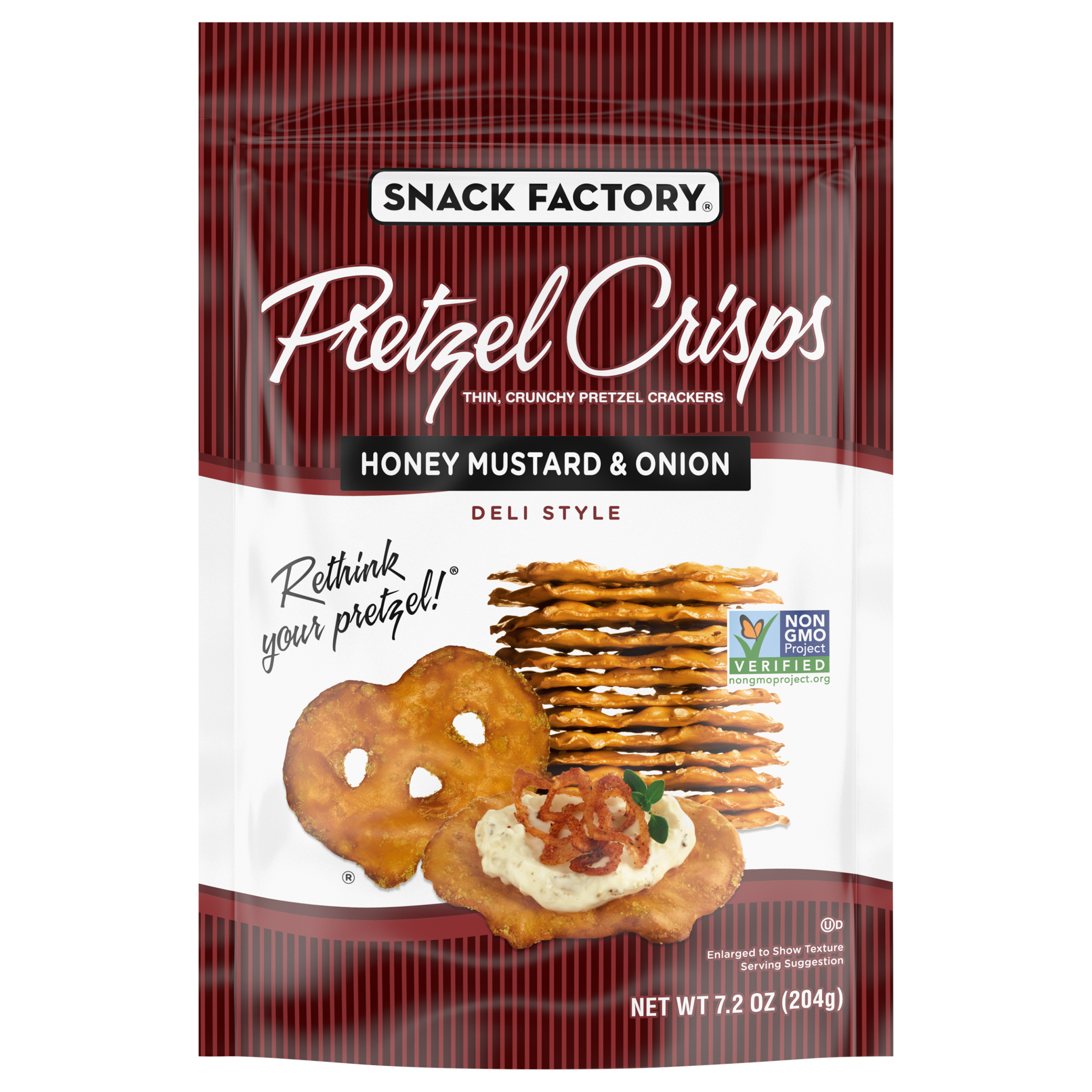 Snack Factory Deli Style Honey Mustard & Onion Pretzels Crisps 7.2 Oz