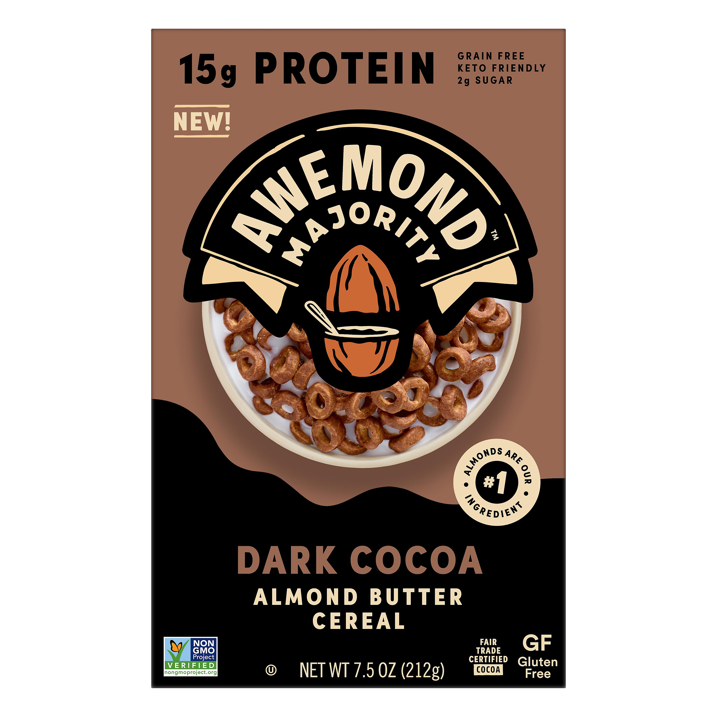 Awemond Majority Almond Butter Dark Cocoa Cereal 7.5 Oz