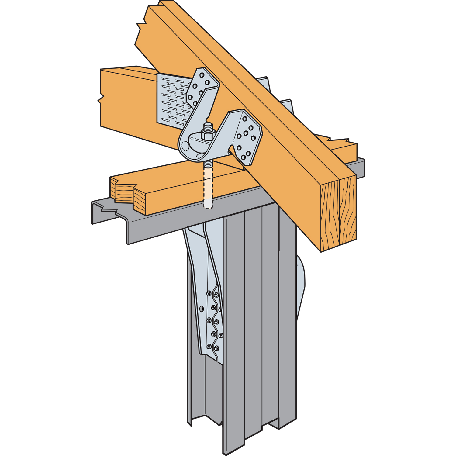 Simpson StrongTie S/HD Series 103/8" 10 ga G90 Galvanized Steel Holdown White Cap