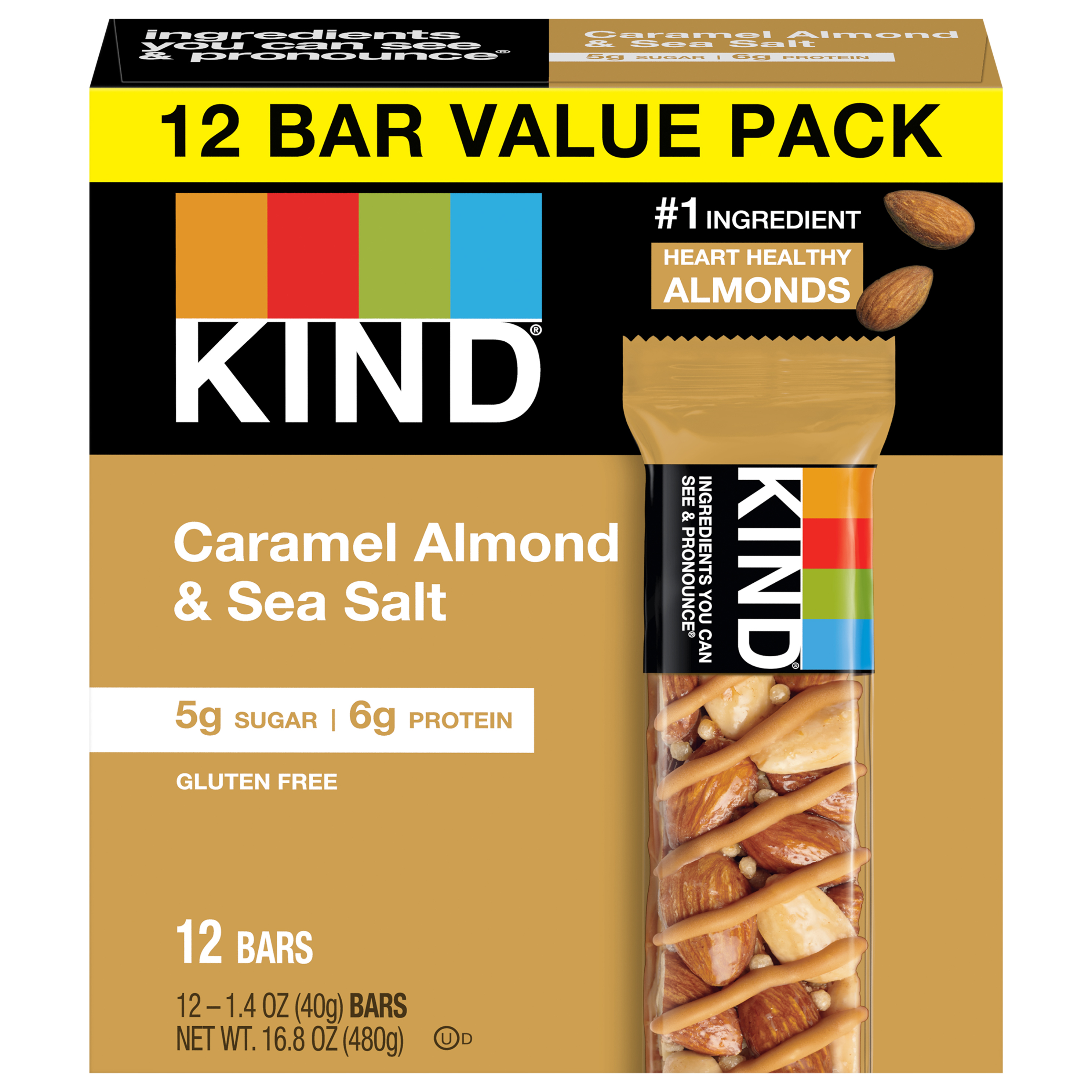 Bars, Caramel Almond & Sea Salt, Value Pack