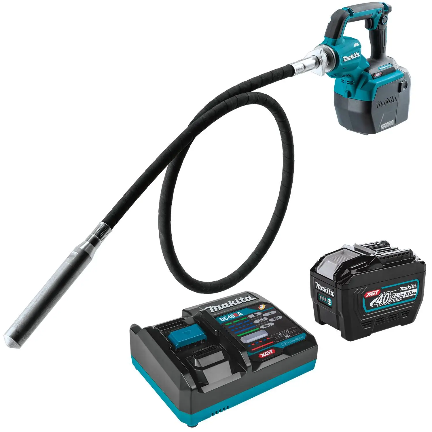 Makita 40V Max XGT Brushless Cordless 8' Concrete Vibrator Kit (8.0Ah)