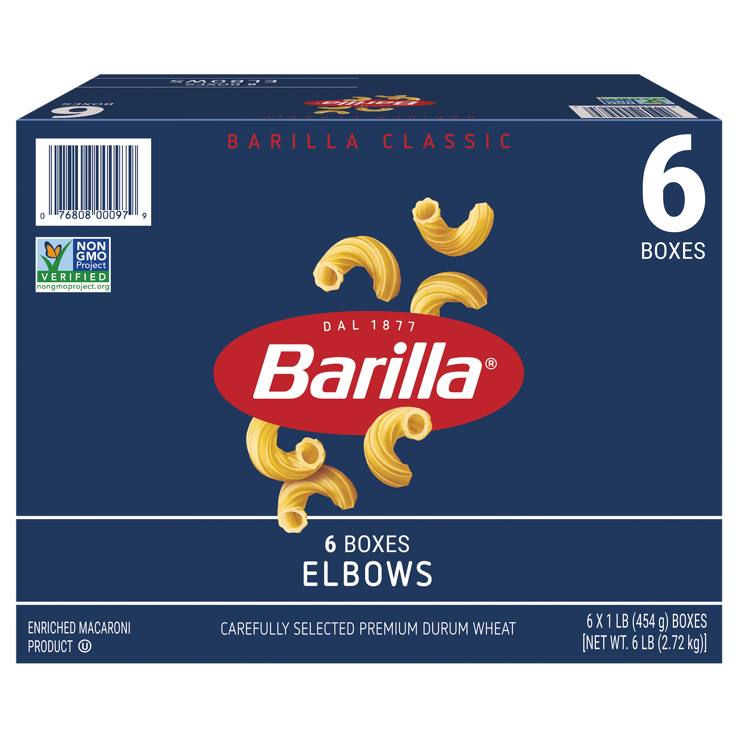 Barilla Classic Elbows Enriched Macaroni Product 6 - 1 Lb Boxes image