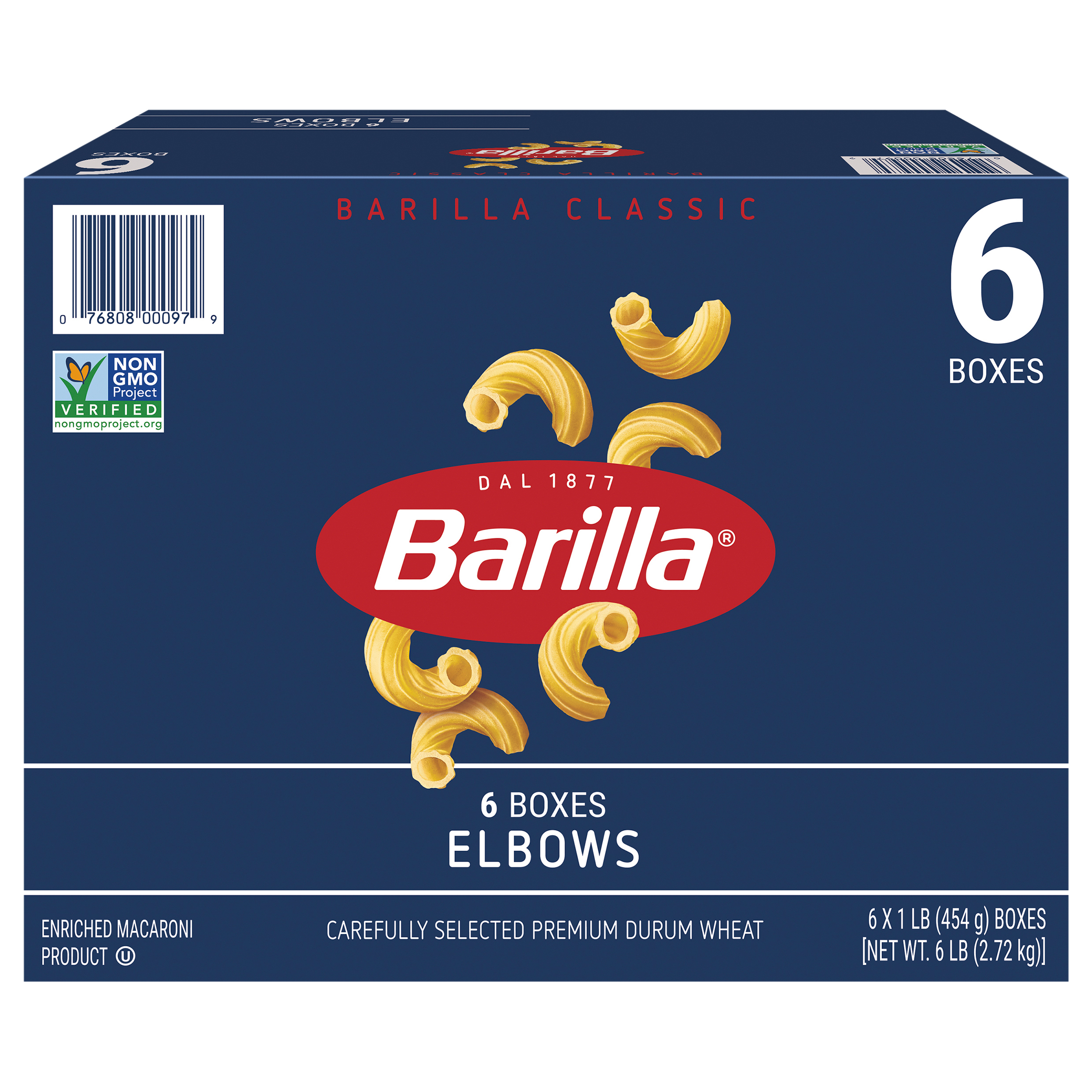 Barilla Classic Elbows Enriched Macaroni Product 6 - 1 Lb Boxes