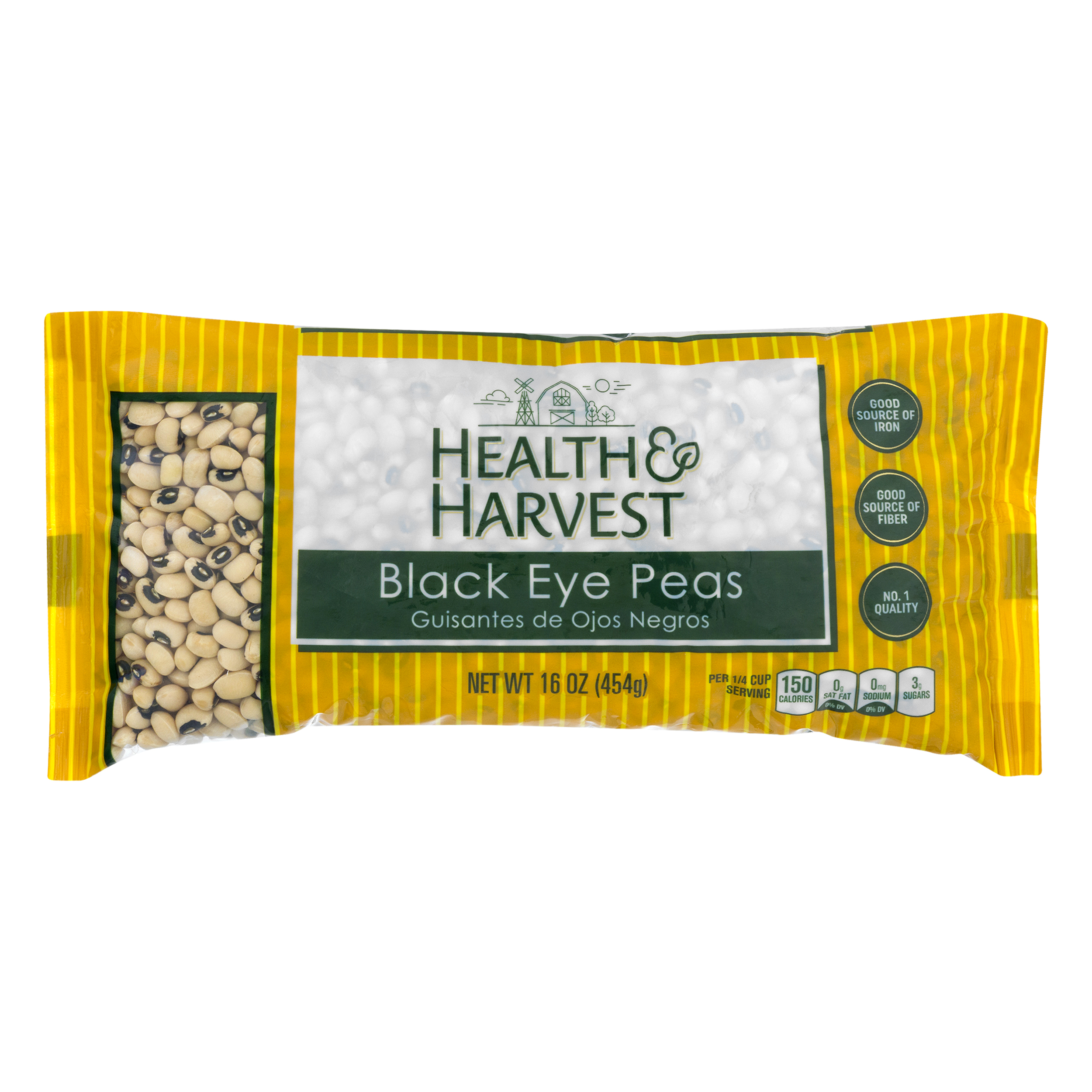 Health & Harvest Black Eye Peas 16 Oz