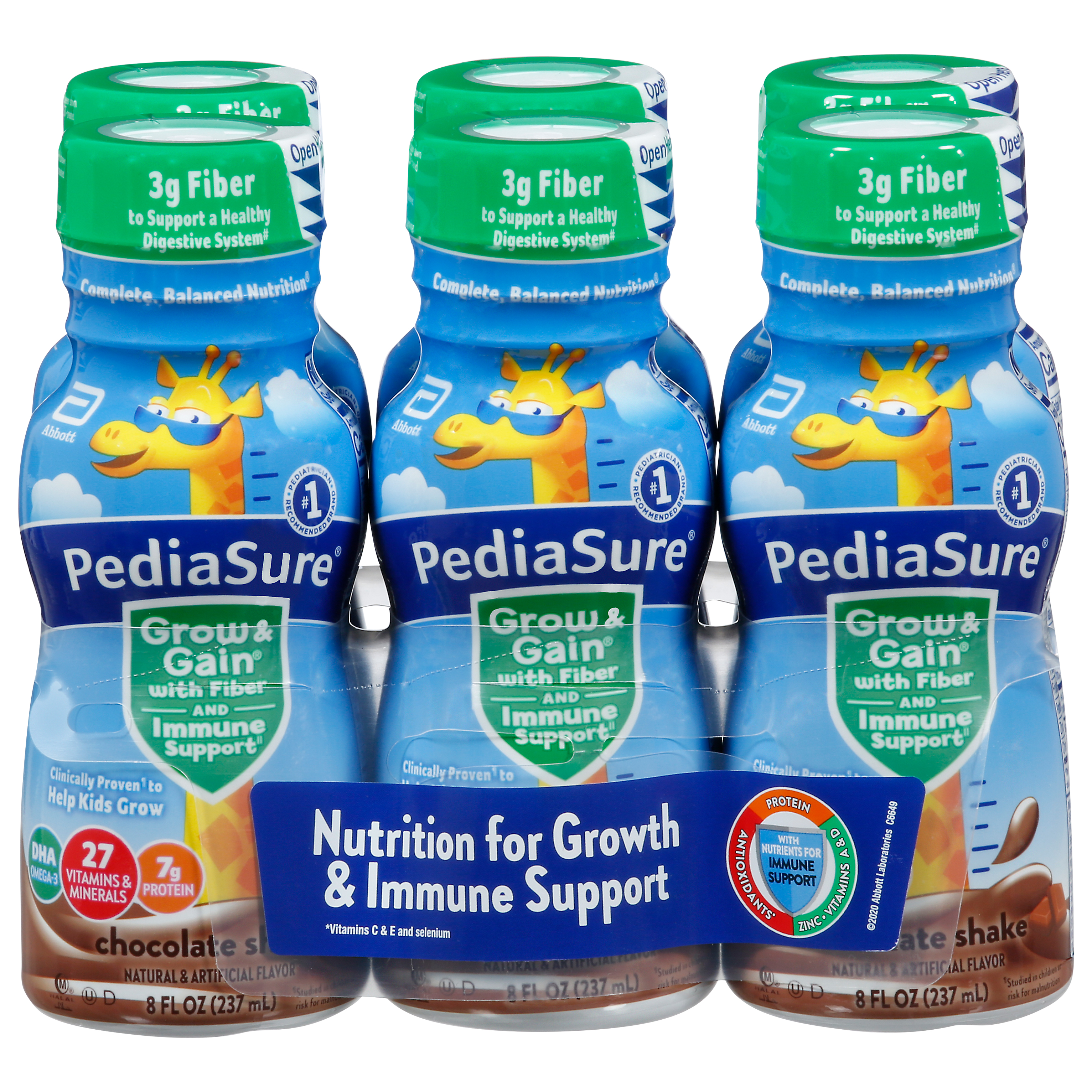 Pediasure Grow & Gain Chocolate Shake 6 - 8 Fl Oz Bottles