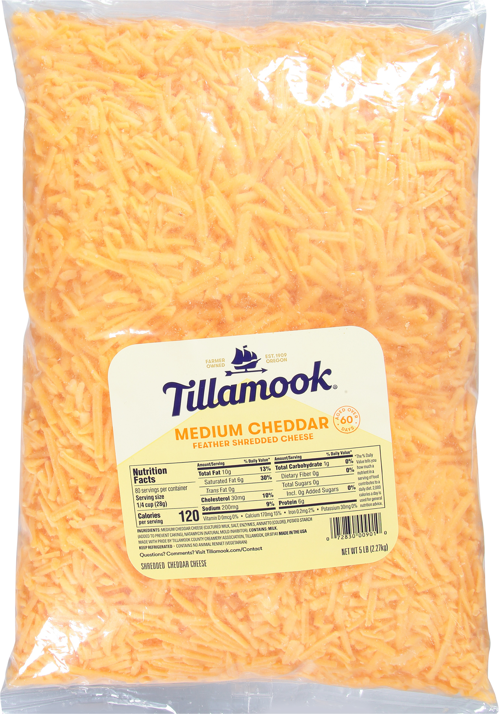 Shredded Cheese, Medium Cheddar, Feather