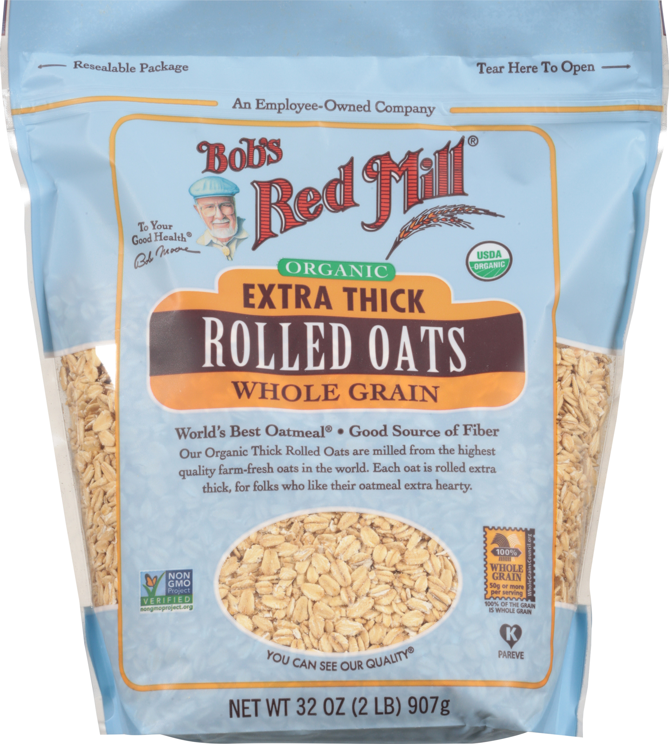 Rolled Oats, Organic, Whole Grain, Extra Thick