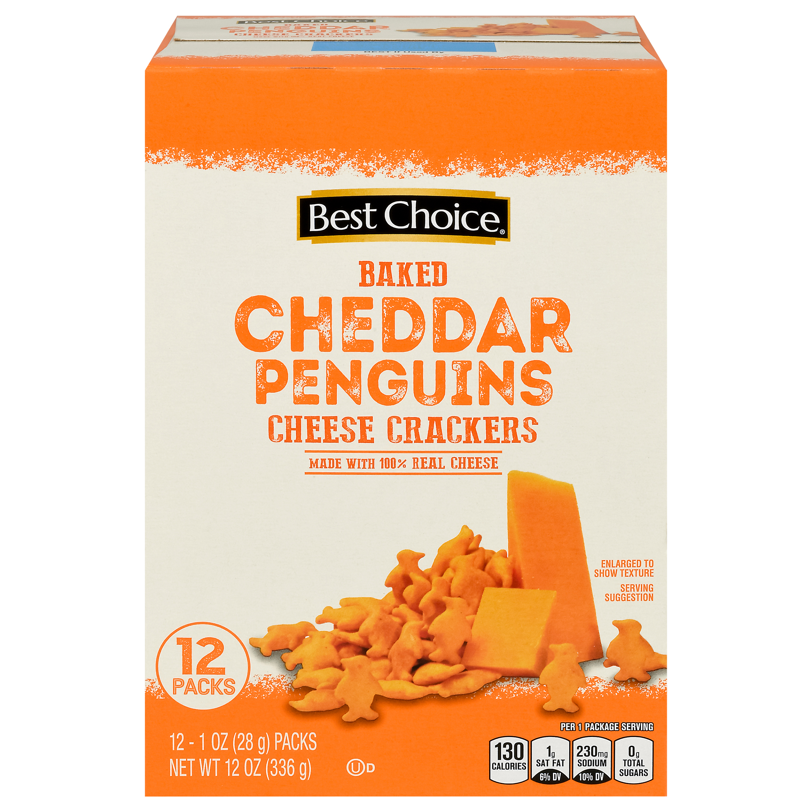 Best Choice Baked Penguins Cheddar Cheese Crackers 12 - 1 Oz Packs