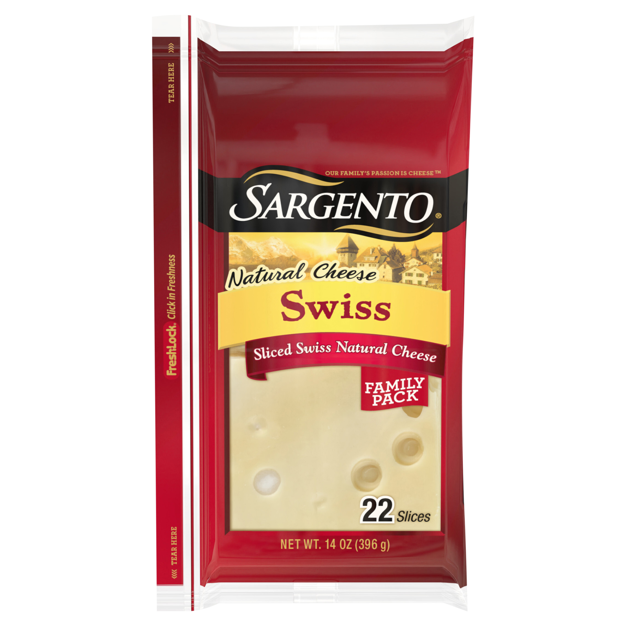 Cheese Slices, Swiss, Natural, Family Pack