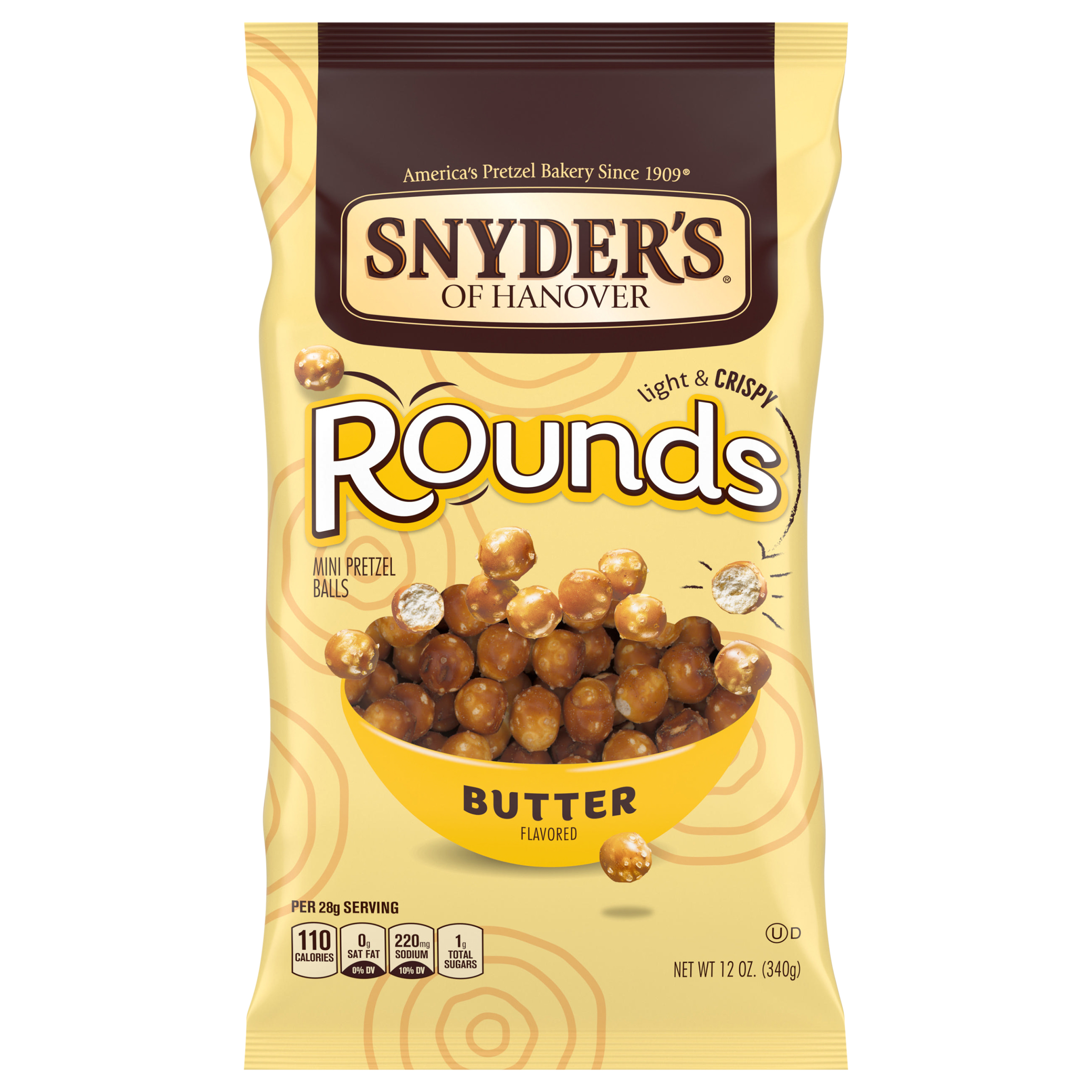 Pretzel Balls, Butter Flavored, Light & Crispy, Rounds, Mini