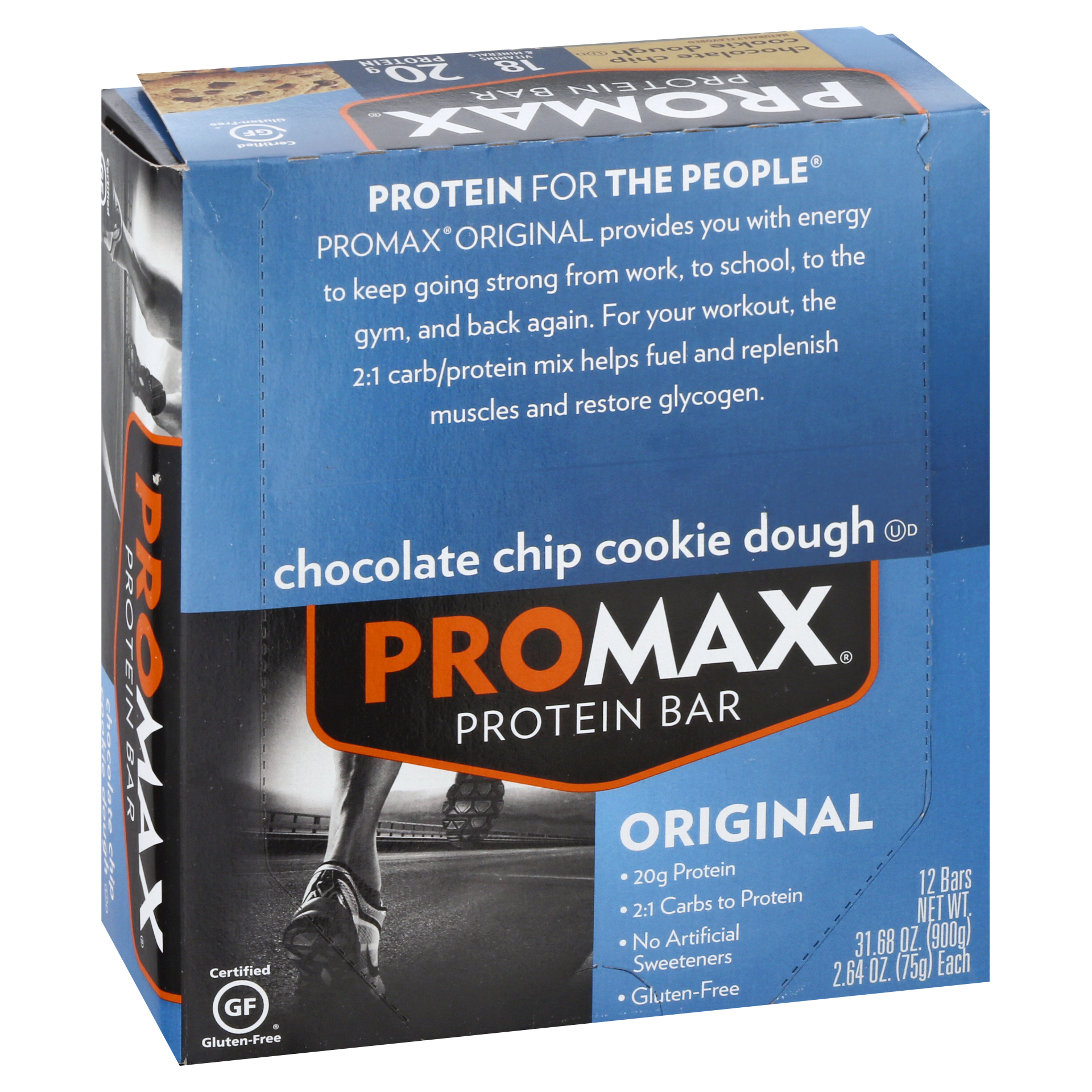 Promax Original Chocolate Chip Cookie Dough Protein Bar 12 Ea