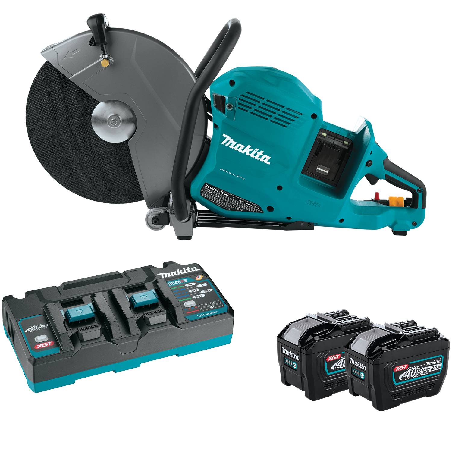Makita 80V max (40V max X2) XGT Brushless Cordless 14 in. Power Cutter Kit with 4 Batteries (8.0Ah)
