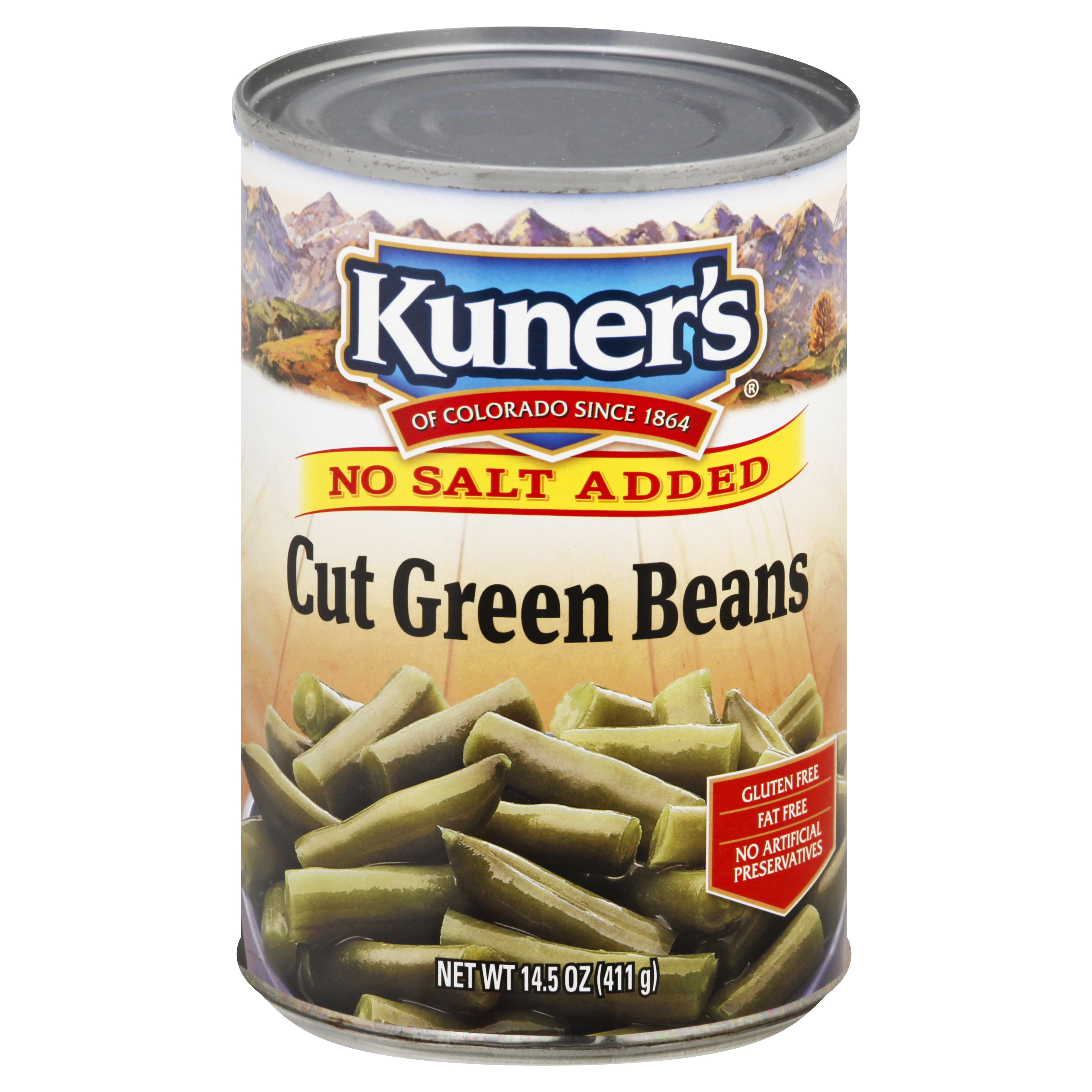 Kuners No Salt Added Cut Green Beans 14.5 Oz