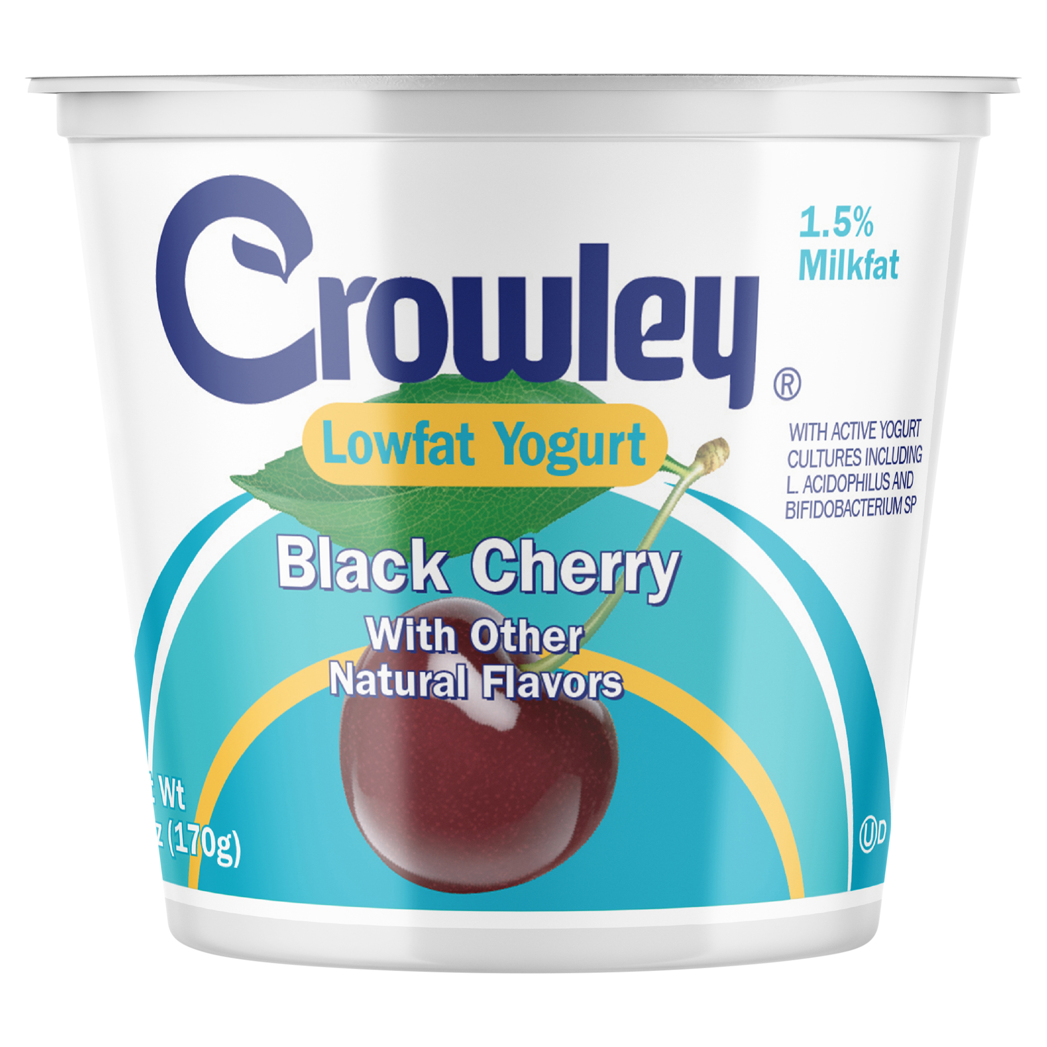 Crowley Low Fat Black Cherry Yogurt, 6 Oz