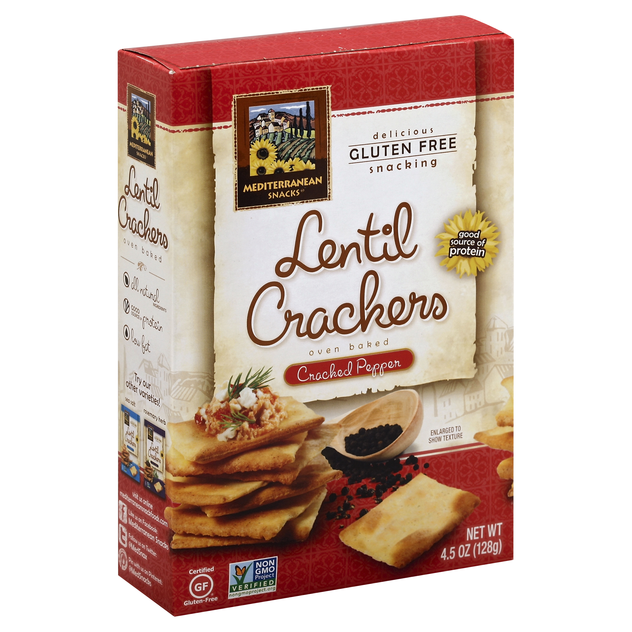 Mediterranean Lentil Crackers 4.5 Oz