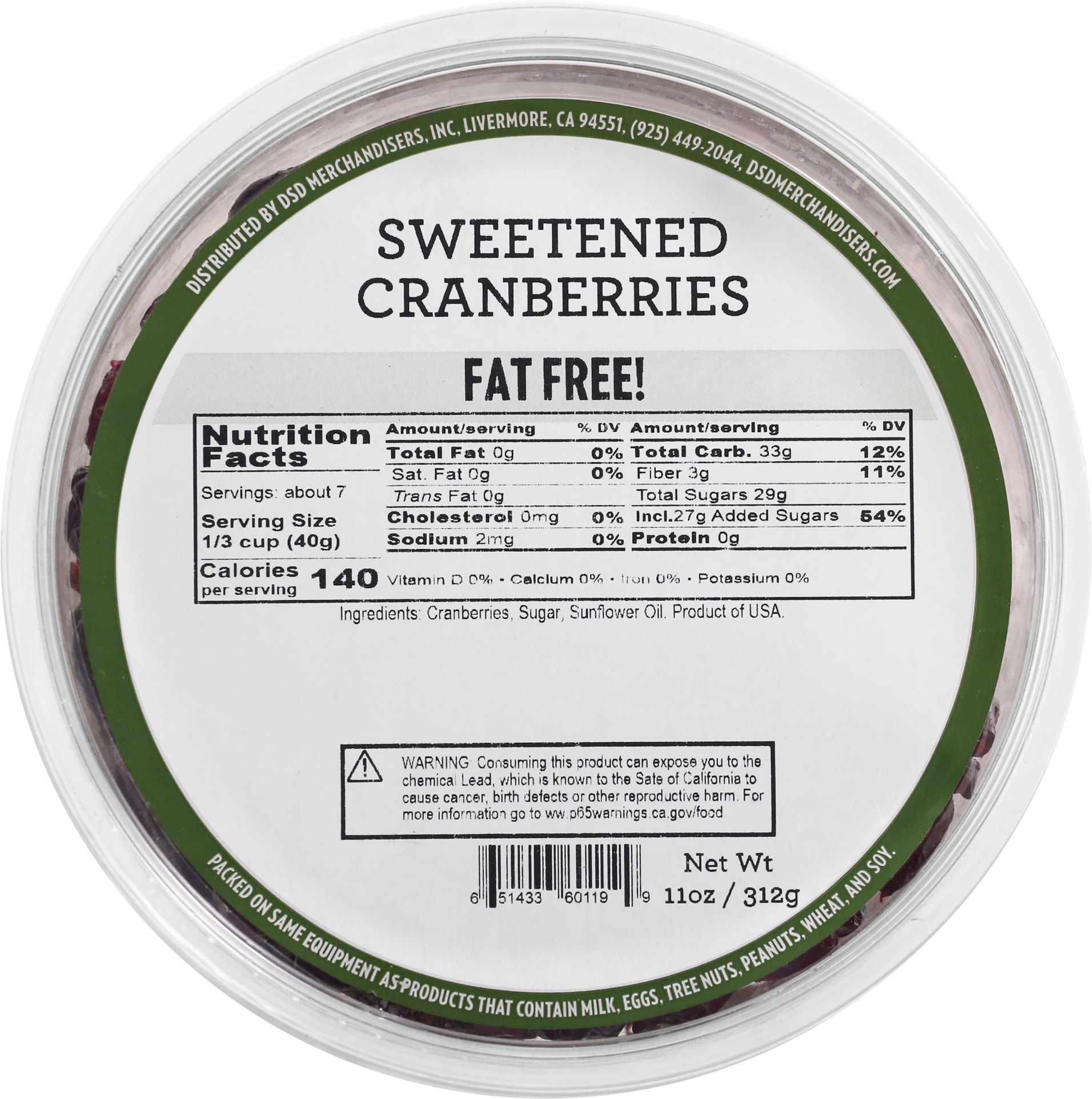 Cranberries, Sweetened