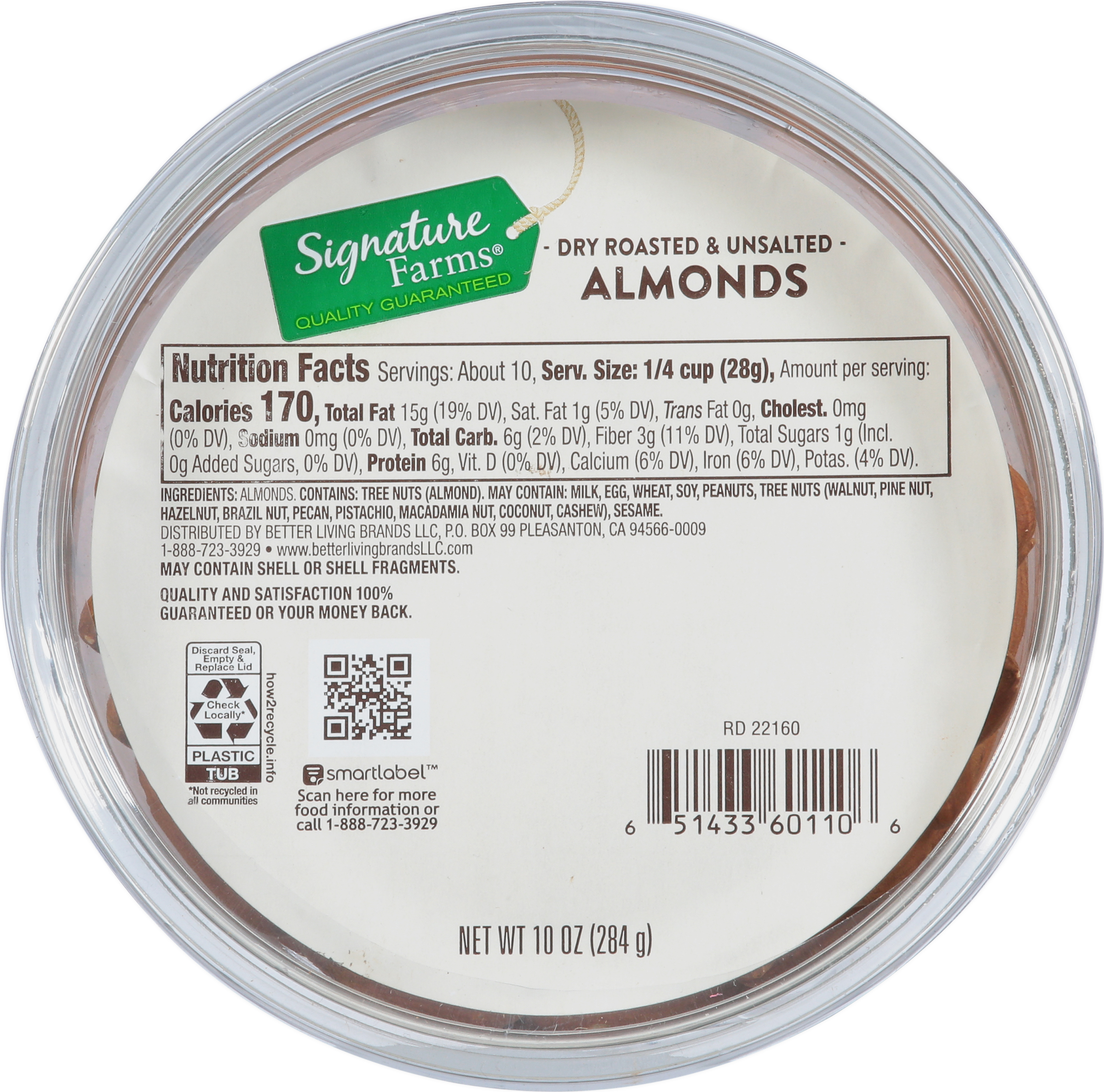 Almonds, Roasted & Unsalted, Dry