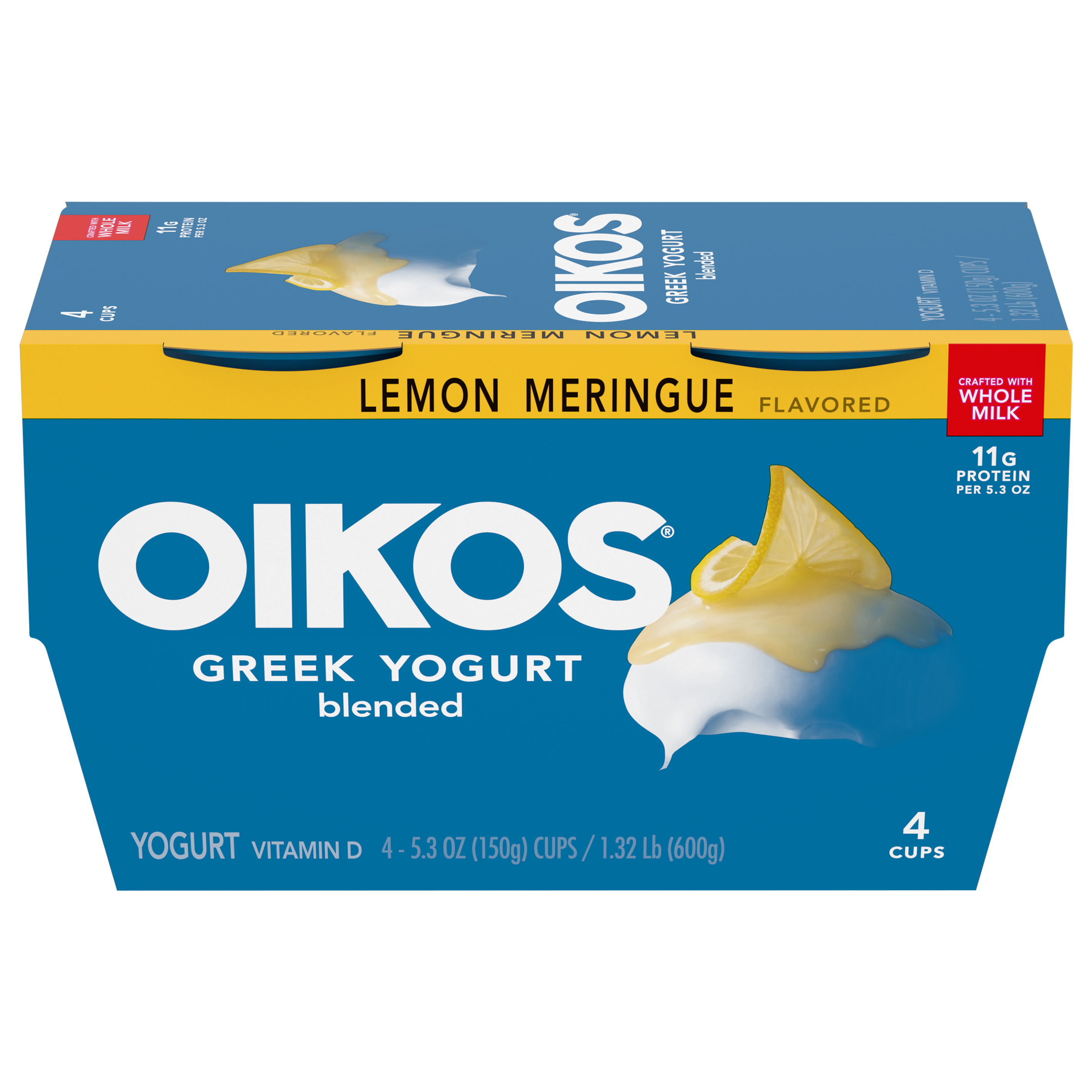Yogurt, Greek, Lemon Meringue Flavored, Blended