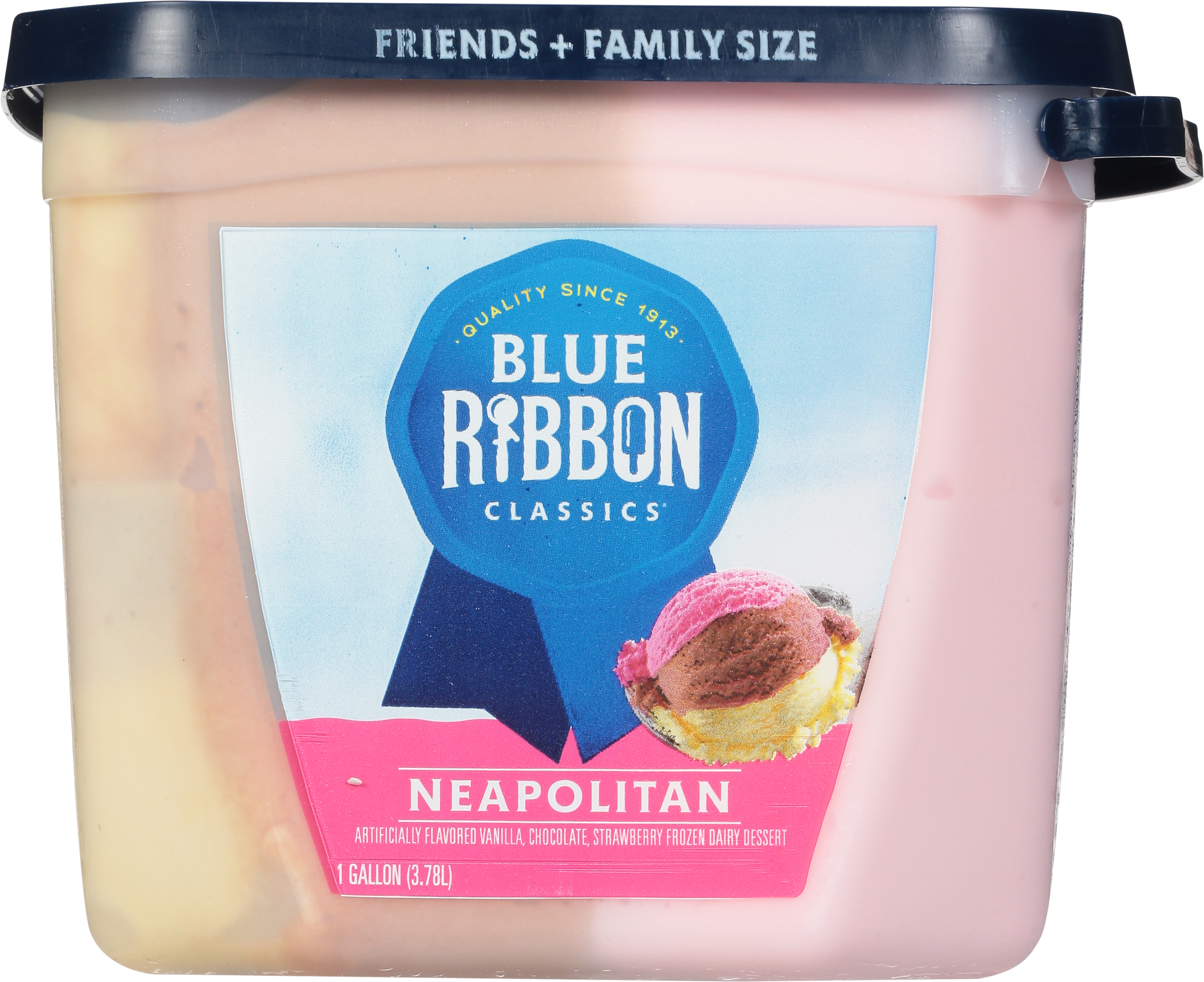 Calories in Frozen Dairy Dessert, Vanilla, Friends + Family Size from Blue  Ribbon Classics