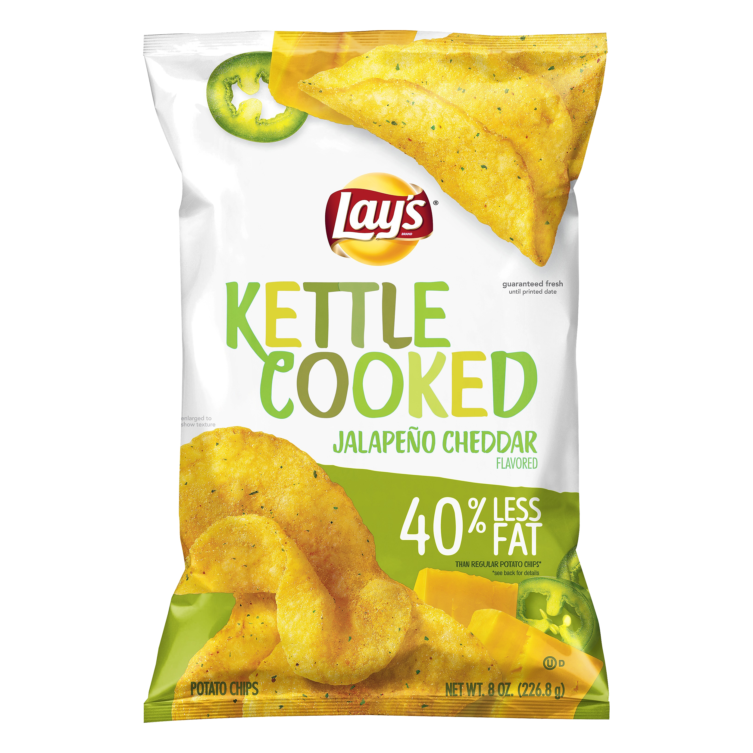 Lay's Kettle Cooked Jalapeno Cheddar Flavored Potato Chips 8 Oz