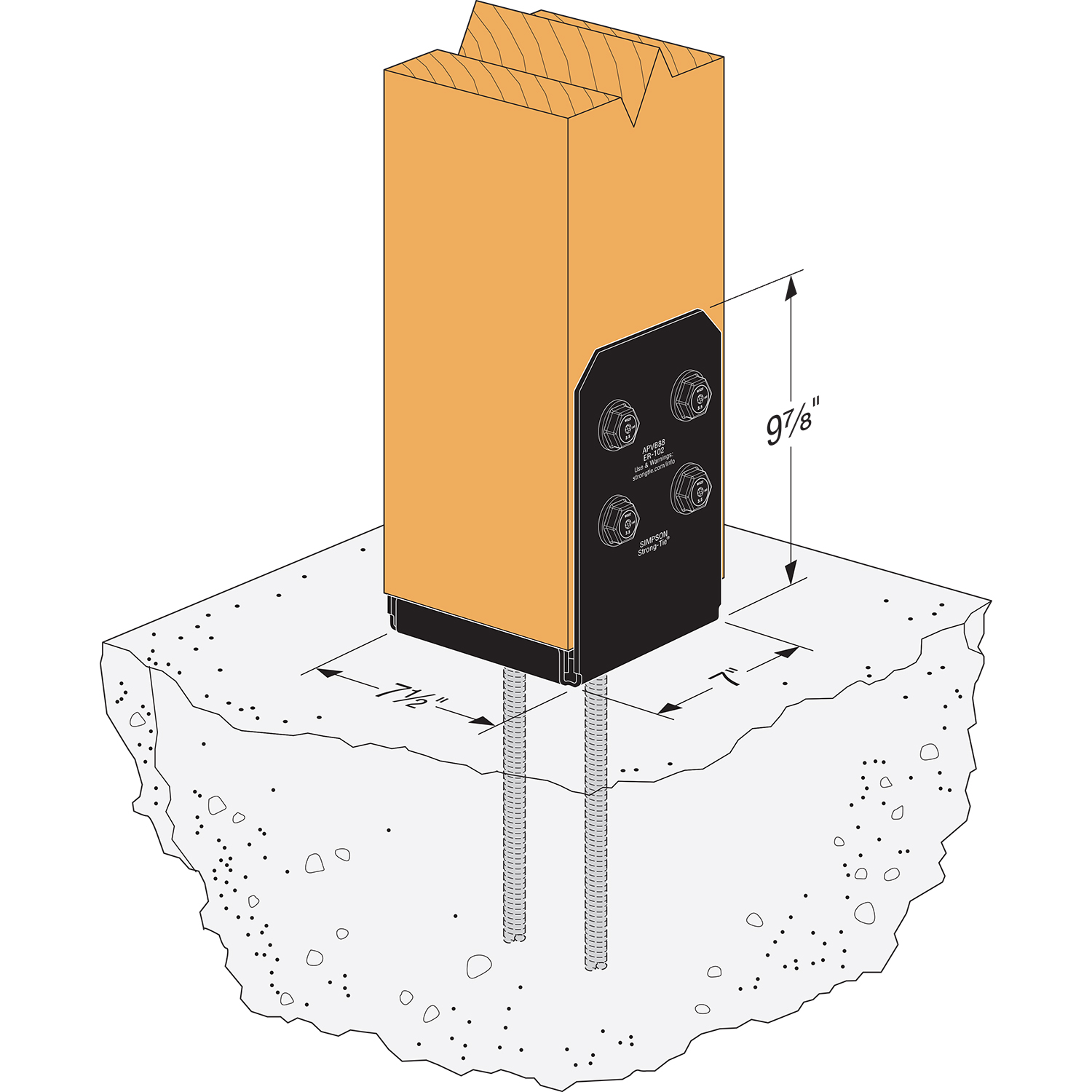 Simpson StrongTie® VB Series 12 ga G90 Galvanized Steel Knee Brace