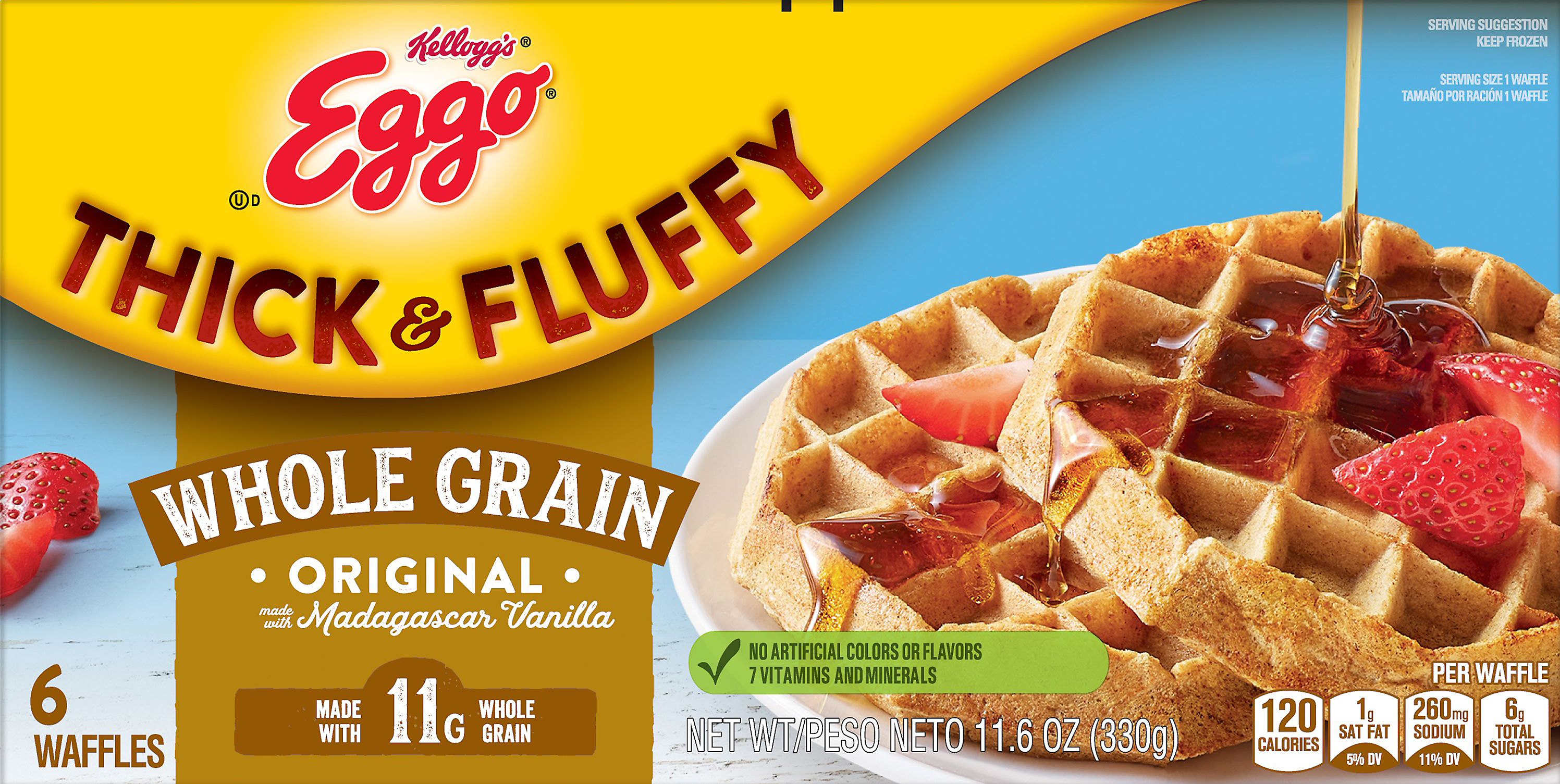 Waffles, Whole Grain, Original, Thick & Fluffy