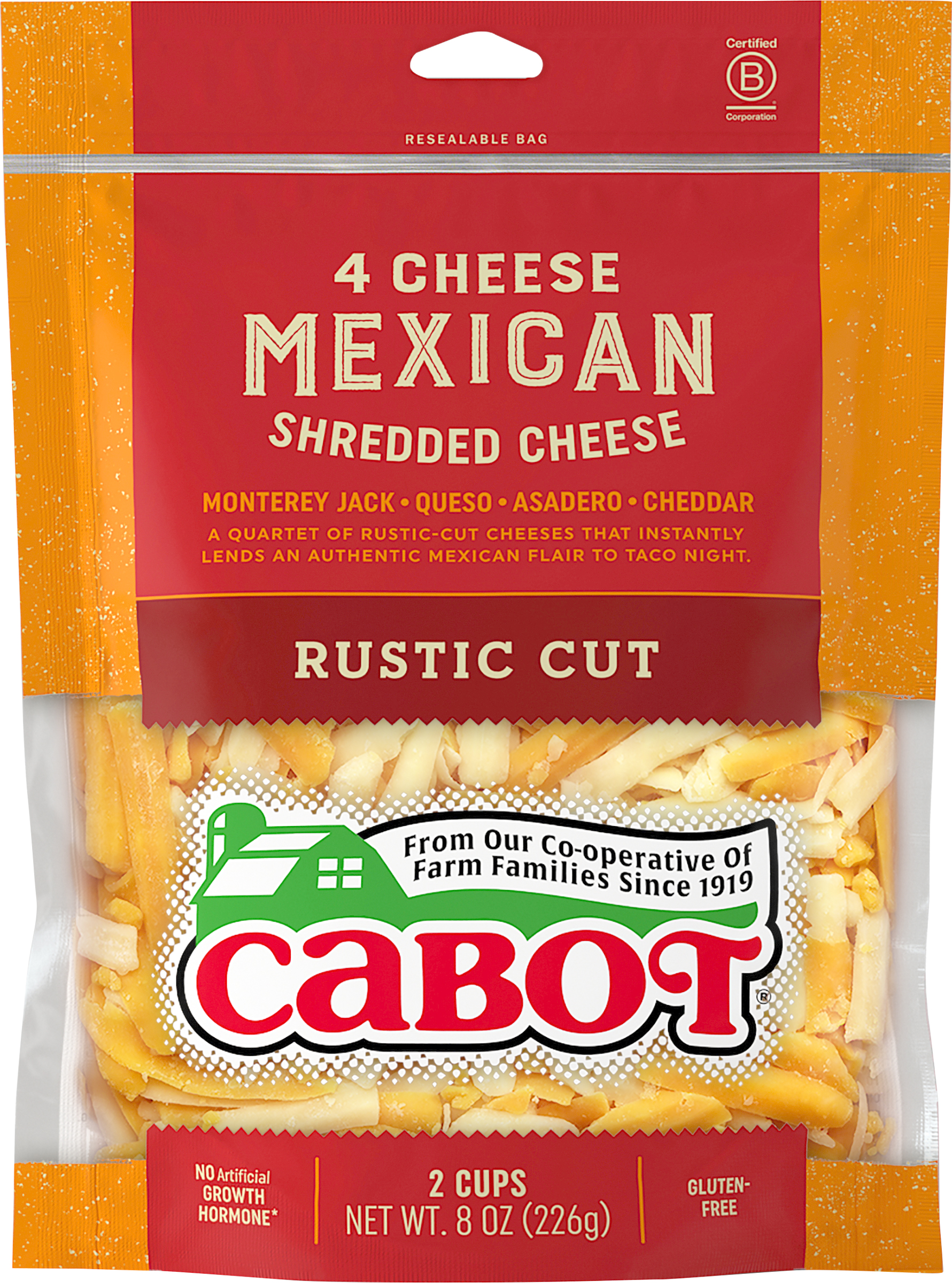 Shredded Cheese, 4 Cheese Mexican, Rustic Cut