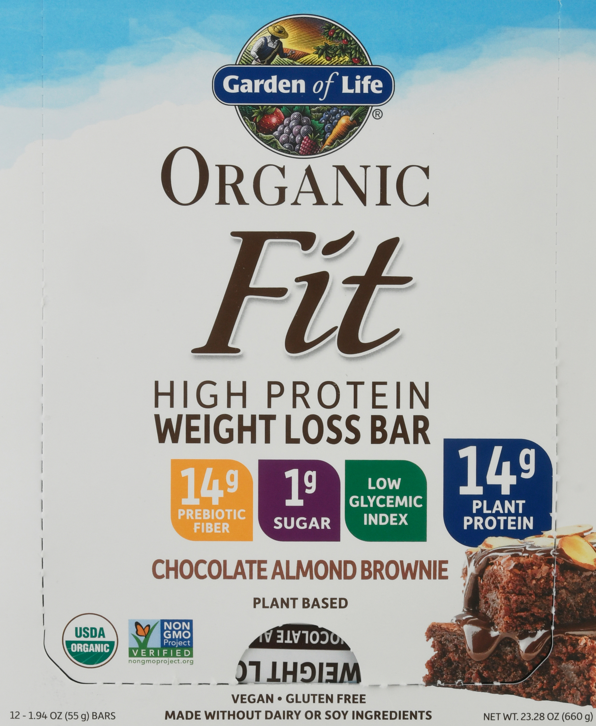 Weight Loss Bar, High Protein, Chocolate Almond Brownie, 12 Pack