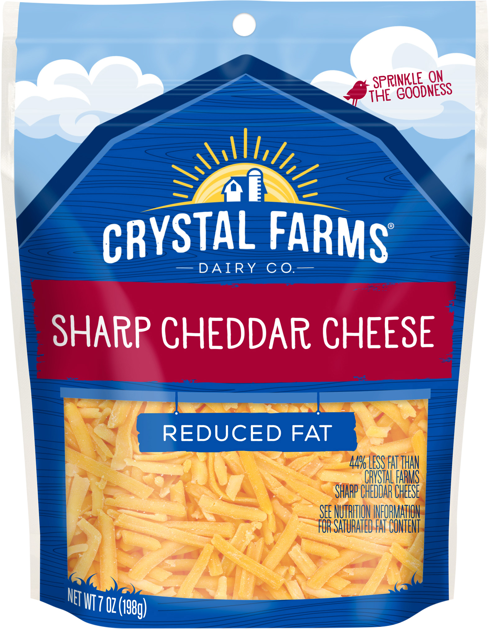 Cheese, Sharp Cheddar Cheese, Reduced Fat