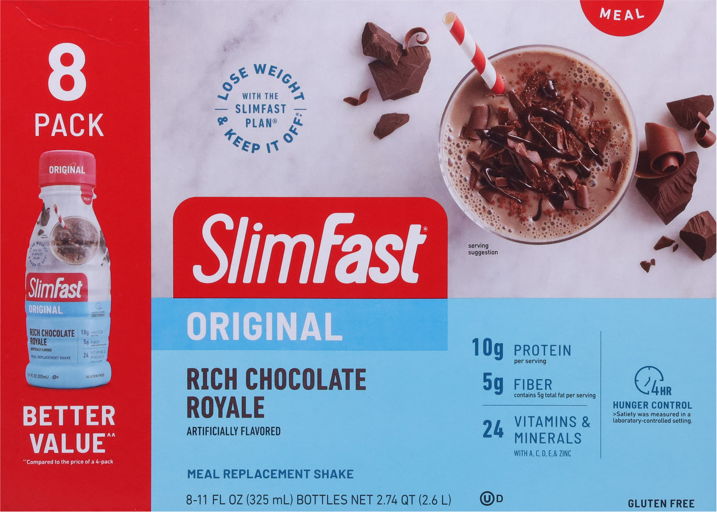 Meal Replacement Shake, Rich Chocolate Royale, 8 Pack