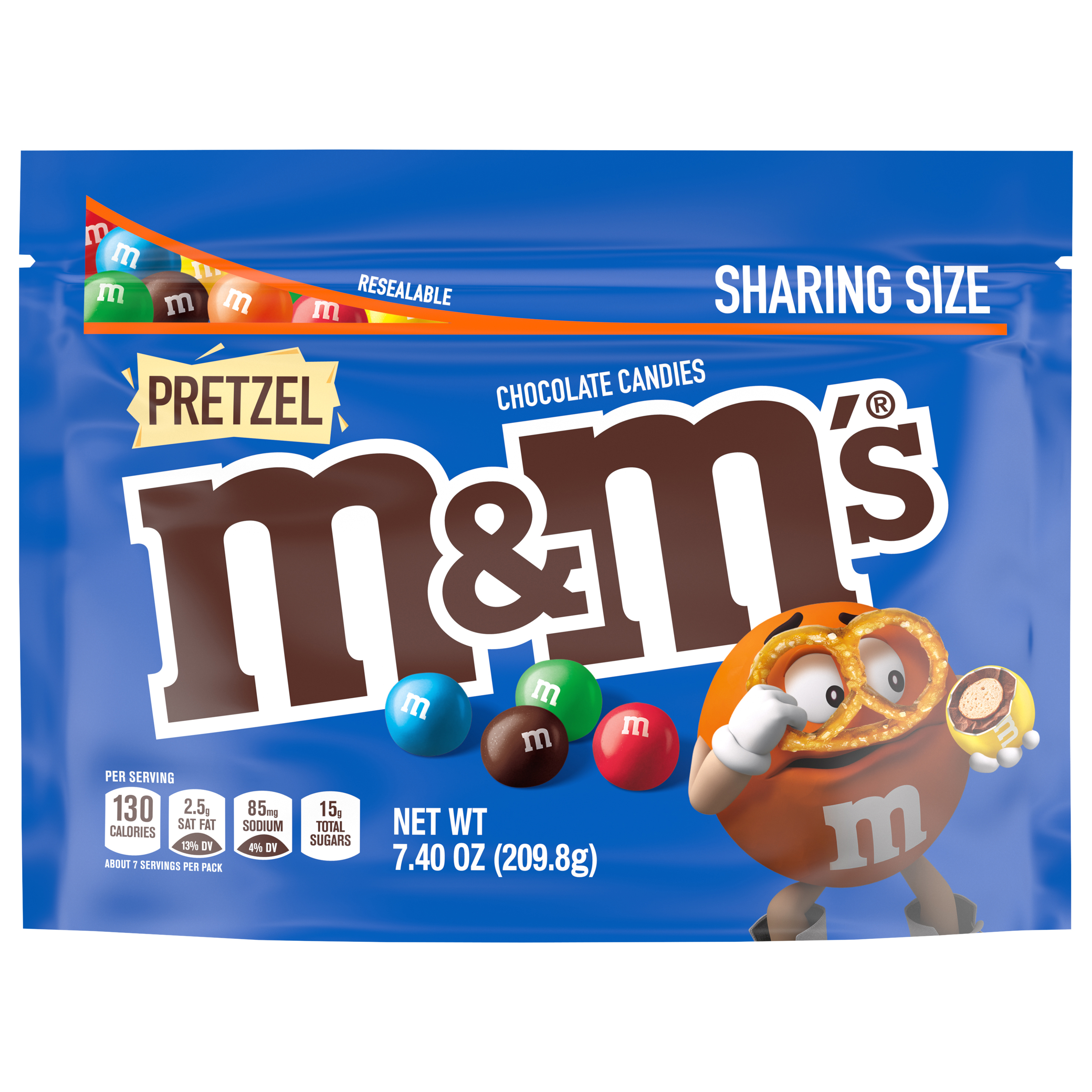 Calories in Chocolate Candies, Pretzel, Sharing Size from M&M's