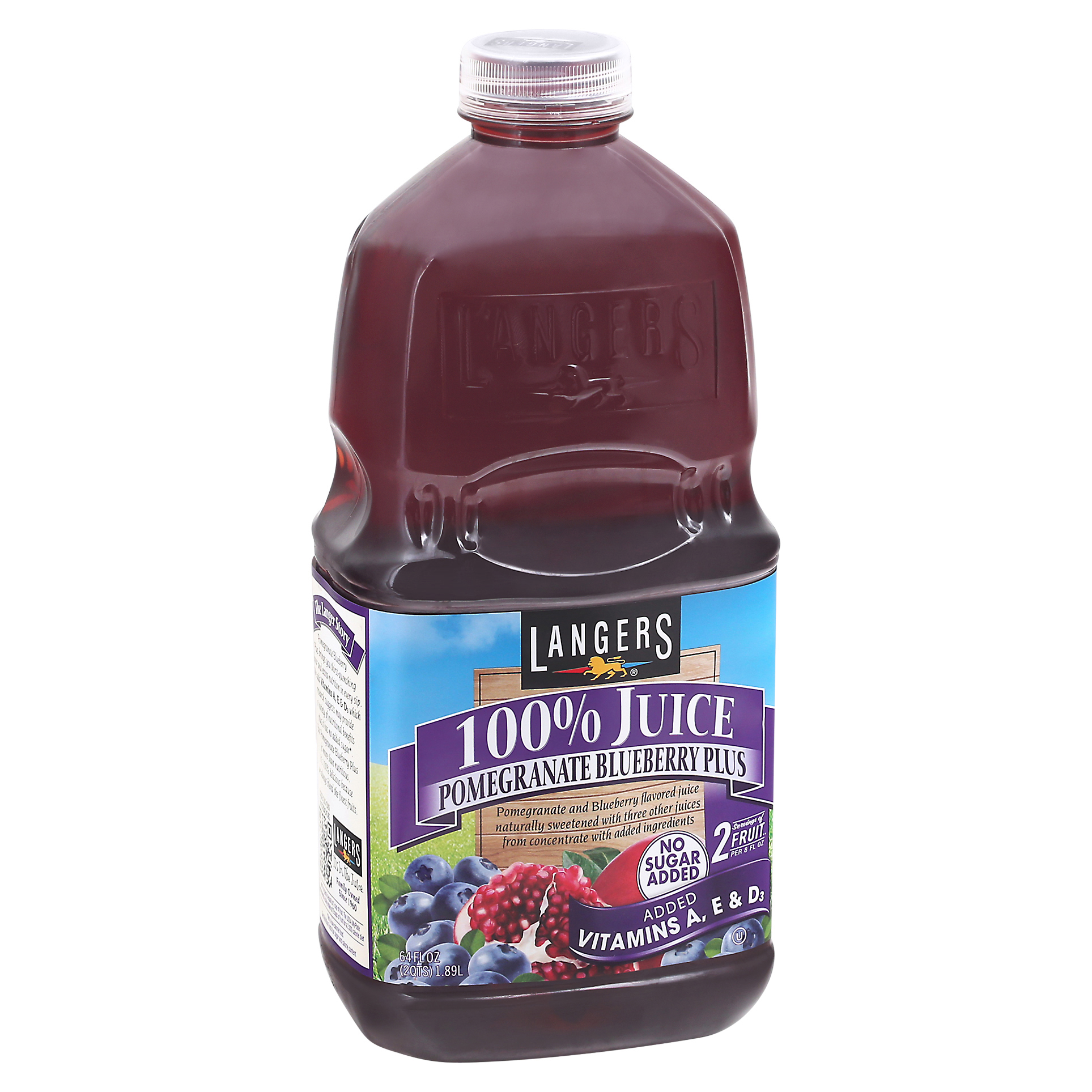 Langers Pomegranate Blueberry Plus 100% Juice 64 Fl Oz