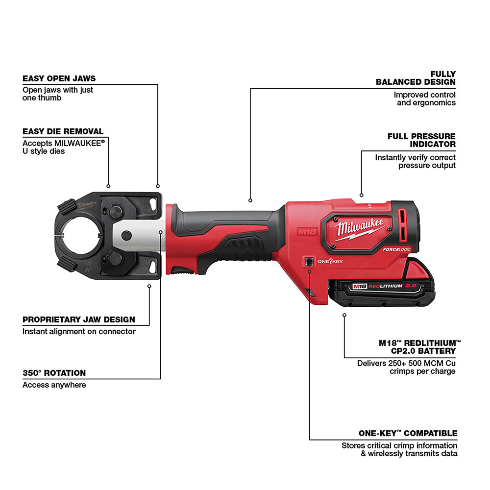 White Cap | Milwaukee M18 Force Logic 600 Mcm Crimper