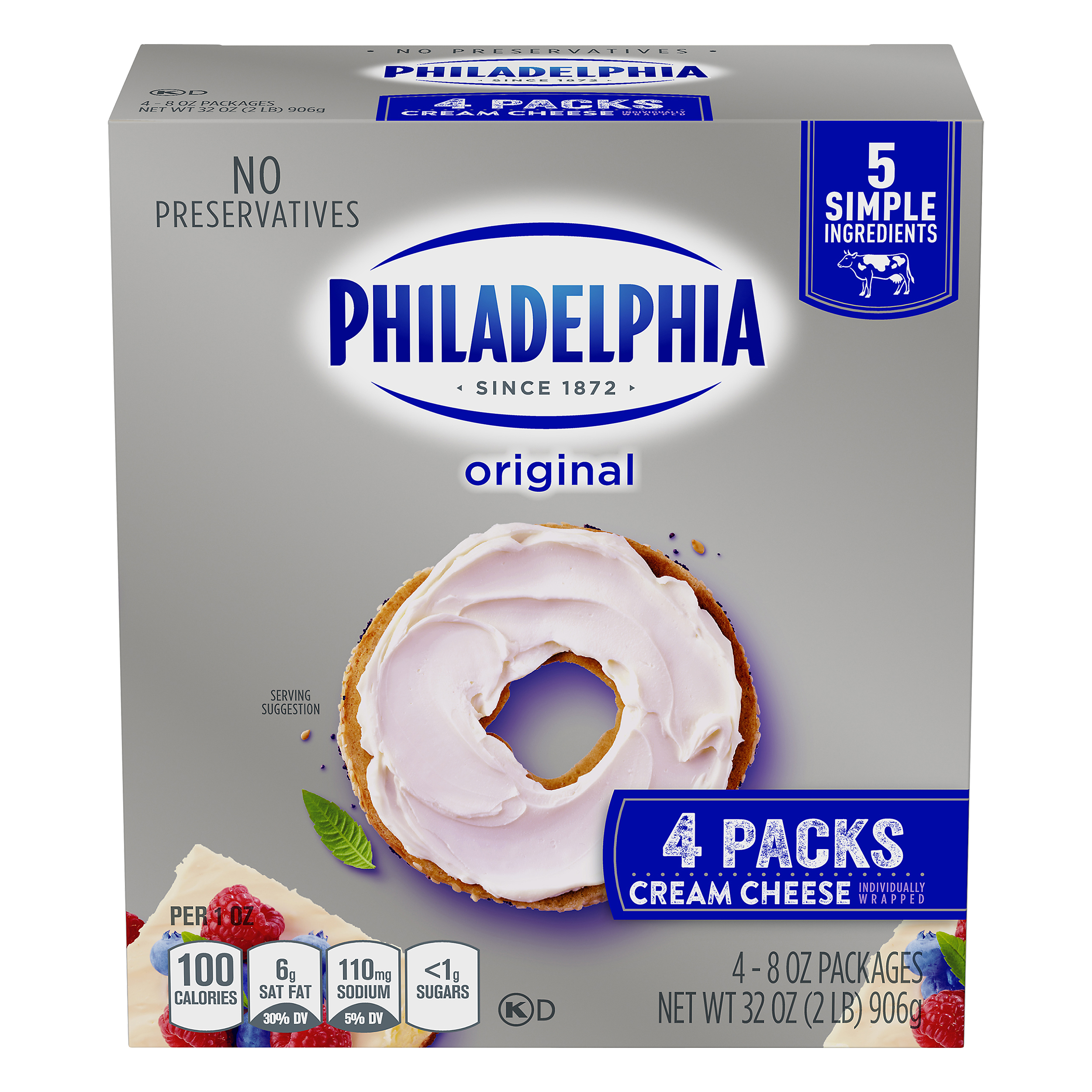 Philadelphia Original Cream Cheese 4 - 8 Oz Bricks