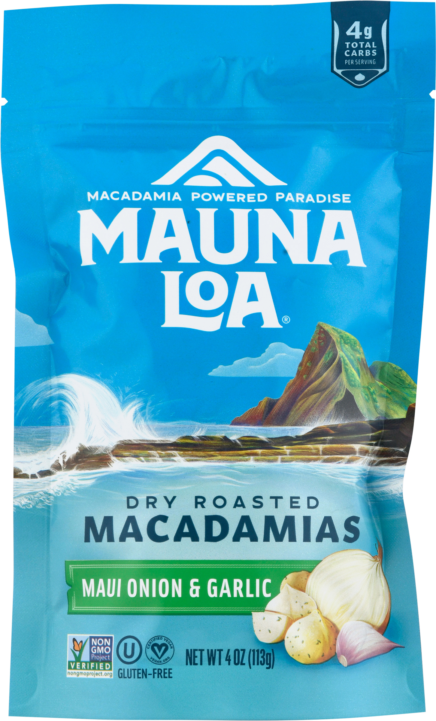 Macadamias, Maui Onion & Garlic, Dry Roasted