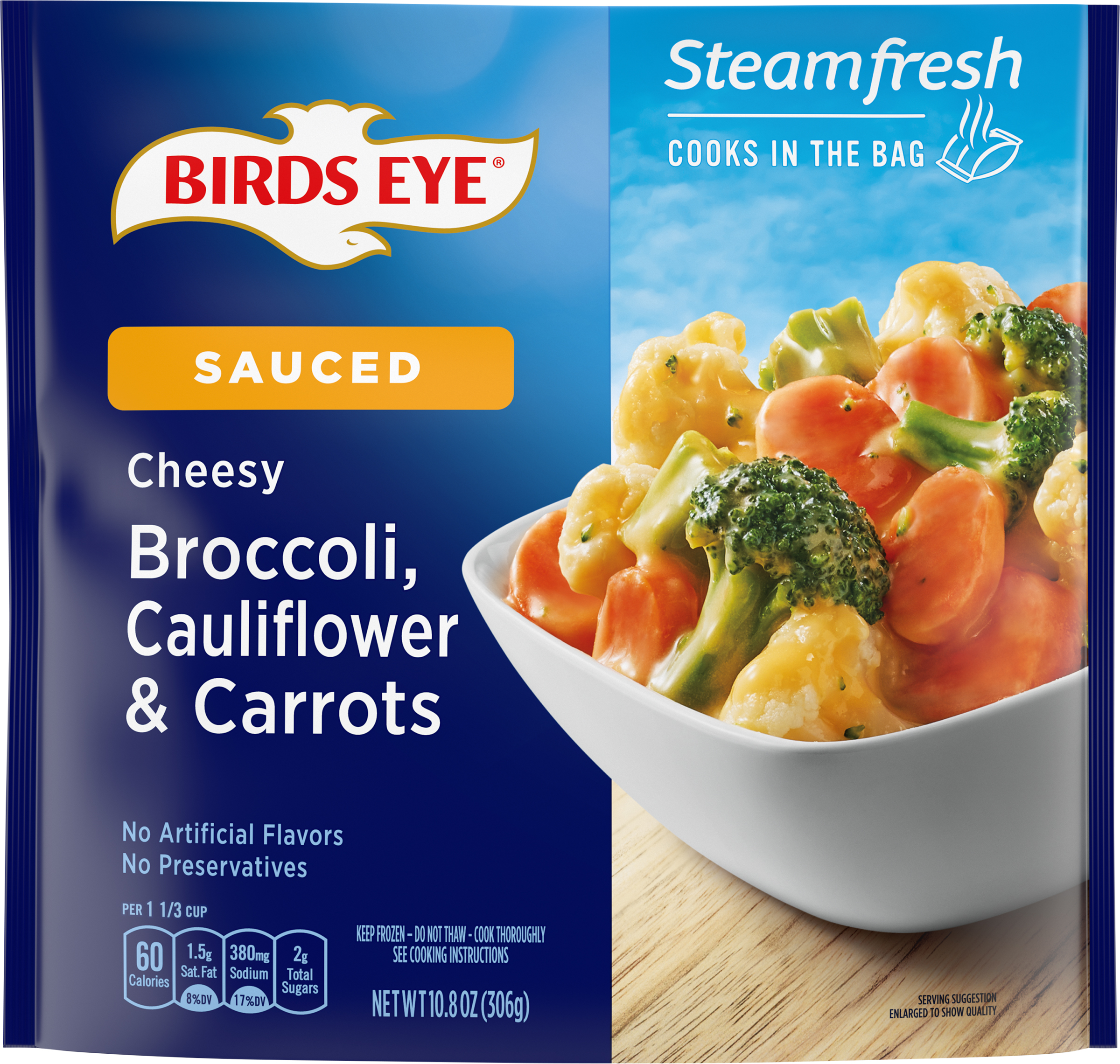 Broccoli, Cauliflower & Carrots, Cheesy, Sauced