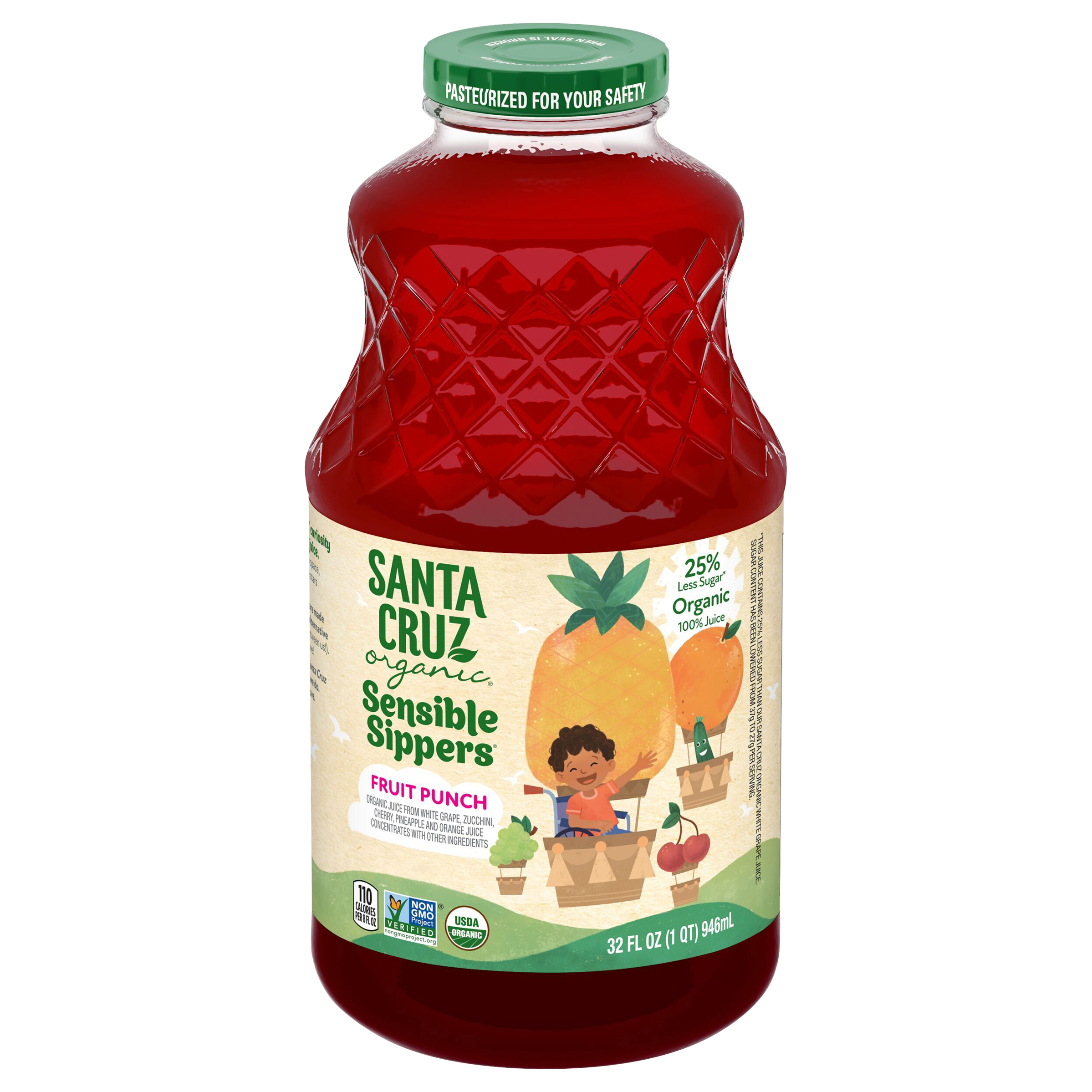 100% Juice, Organic, Fruit Punch