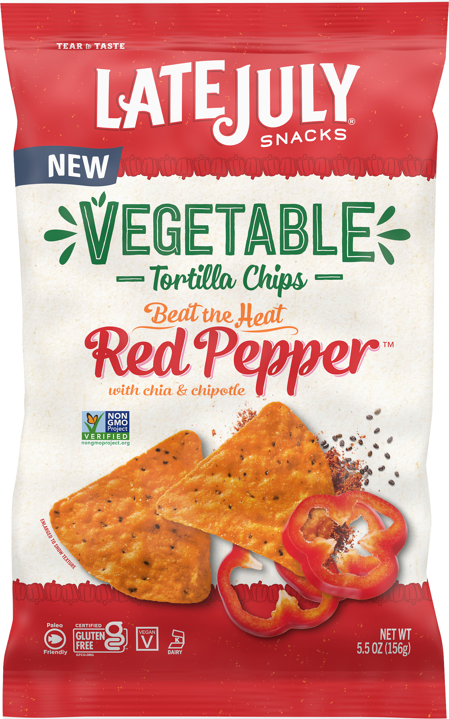 Tortilla Chips, Red Pepper with Chia & Chipotle, Vegetable
